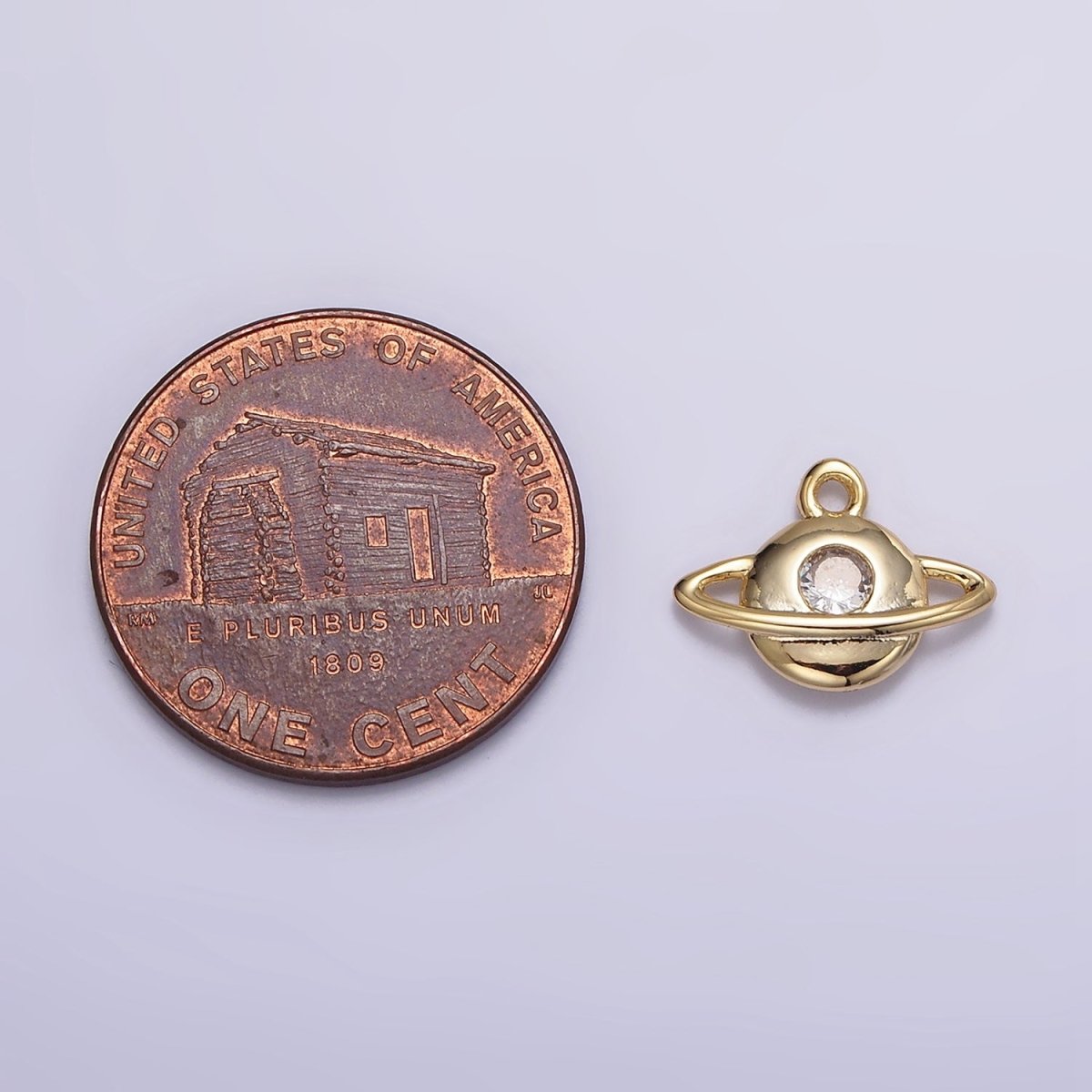 16K Gold Filled Planet Saturn Celestial Space Add-On Charm | N-961 - DLUXCA