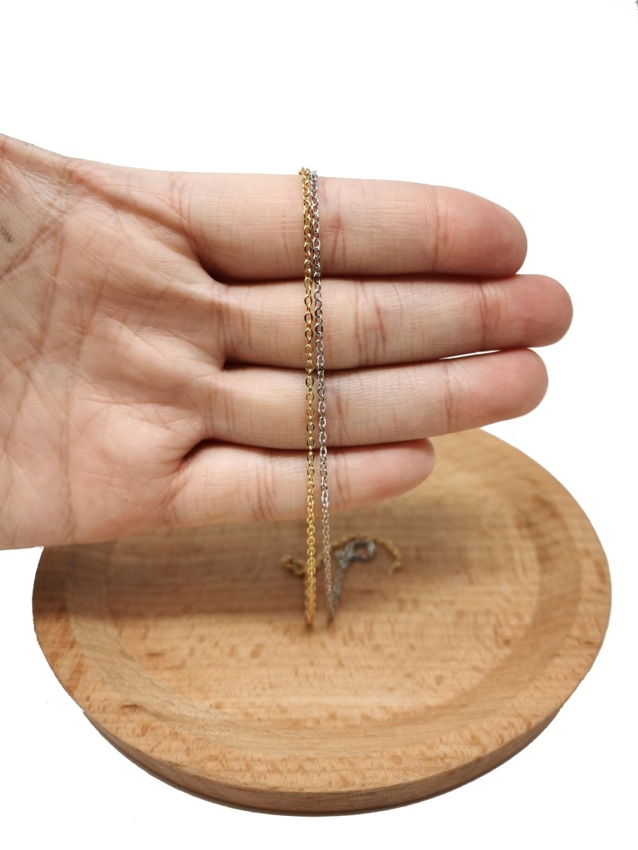 16K Gold Filled ROLO Cable Chain by Yard, Gold Filled Cable Rolo Chain by Yard Wholesale Bulk Roll Chain For Jewelry | ROLL-023, ROLL-101 - DLUXCA