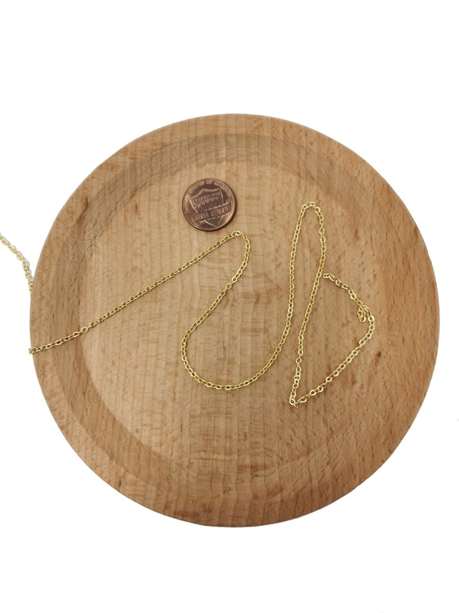 16K Gold Filled ROLO Cable Chain by Yard, Gold Filled Cable Rolo Chain by Yard Wholesale Bulk Roll Chain For Jewelry | ROLL-023, ROLL-101 - DLUXCA