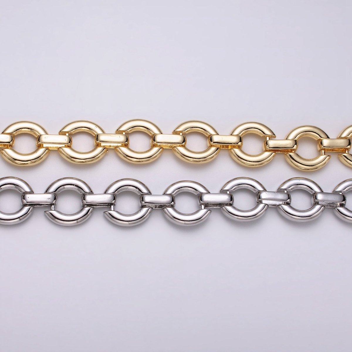 16K Gold Filled Round Cable Chain Chain, Silver Unique Chain by Yard for Jewelry Making Supply | ROLL-1317 ROLL-1318 Clearance Pricing - DLUXCA