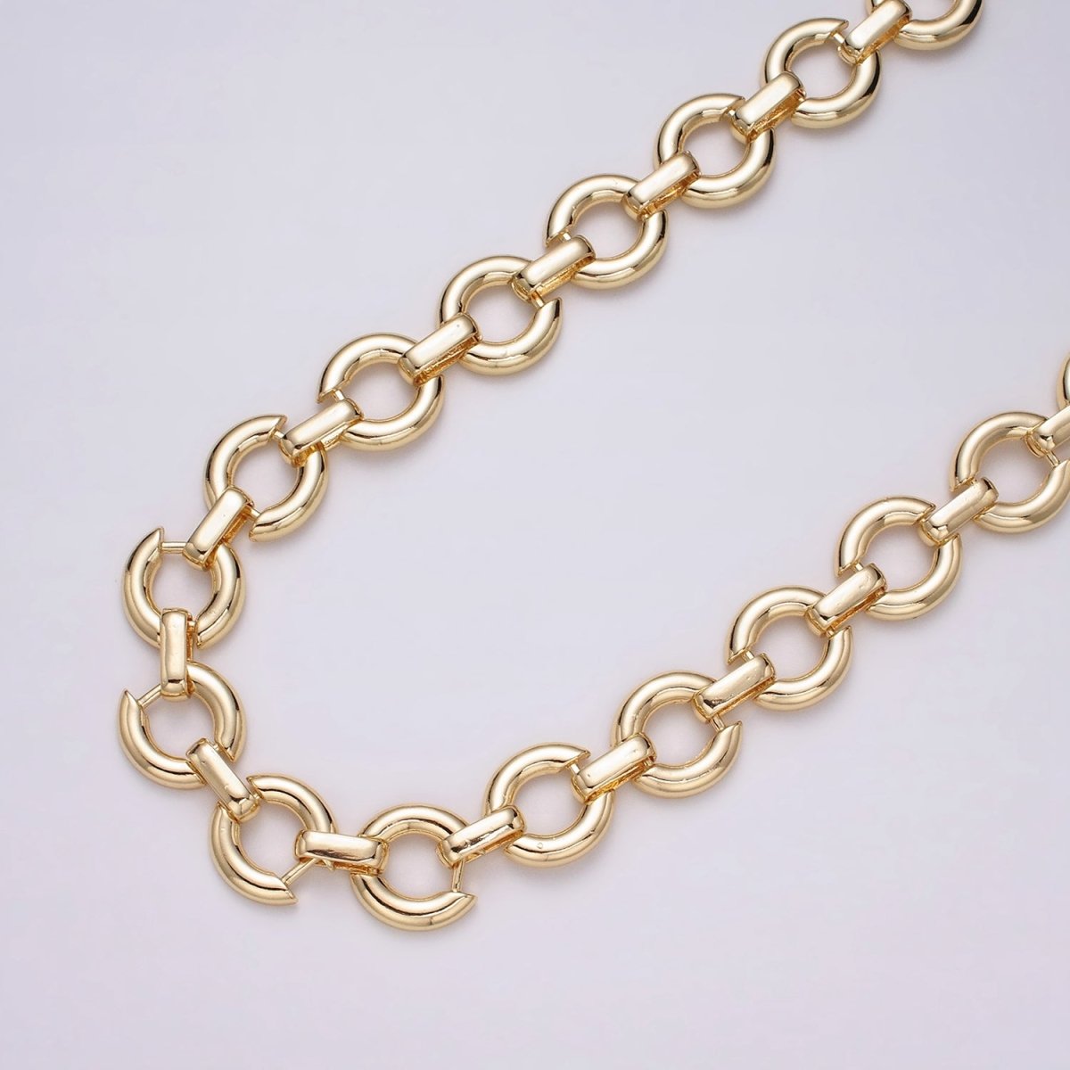 16K Gold Filled Round Cable Chain Chain, Silver Unique Chain by Yard for Jewelry Making Supply | ROLL-1317 ROLL-1318 Clearance Pricing - DLUXCA
