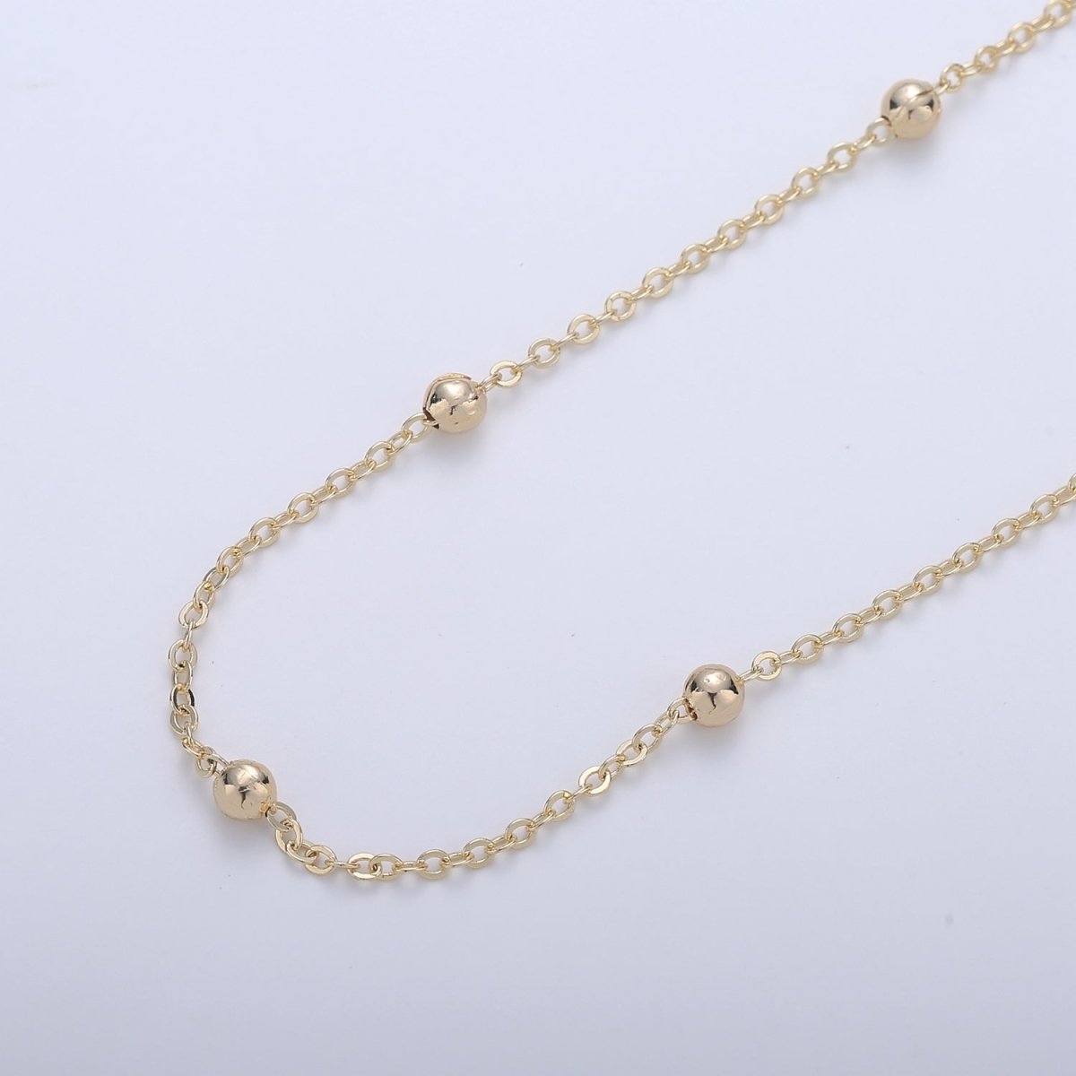 16K Gold Filled Satellite Chain - Gold Filled Beaded Chain - Satellite Chain By the Yard - Bead chain - Gold Rosary Chain | ROLL-298 - DLUXCA