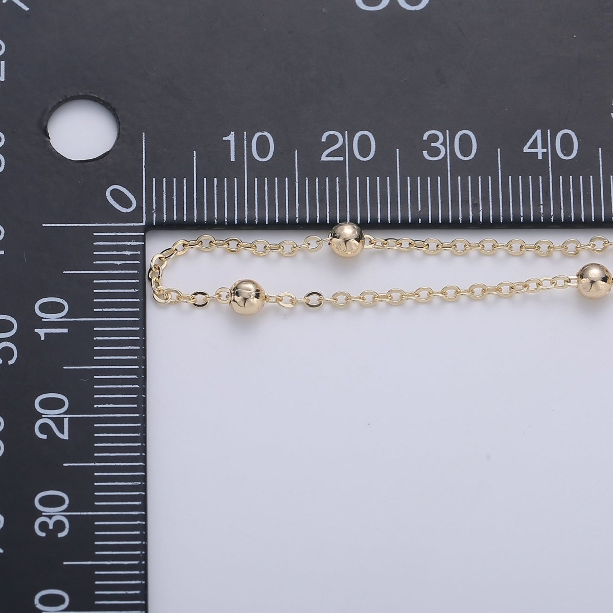 16K Gold Filled Satellite Chain - Gold Filled Beaded Chain - Satellite Chain By the Yard - Bead chain - Gold Rosary Chain | ROLL-298 - DLUXCA