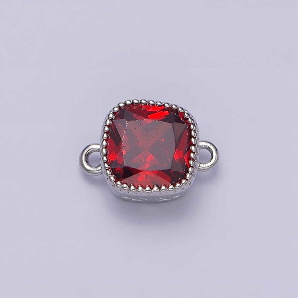 16K Gold Filled Square Clear, Pink, Red, Purple, Green, Peach CZ Connector in God & Silver | AA1043 - AA1054 - DLUXCA