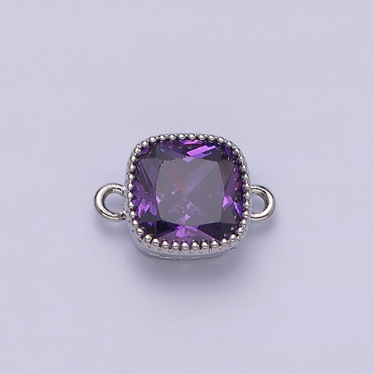 16K Gold Filled Square Clear, Pink, Red, Purple, Green, Peach CZ Connector in God & Silver | AA1043 - AA1054 - DLUXCA