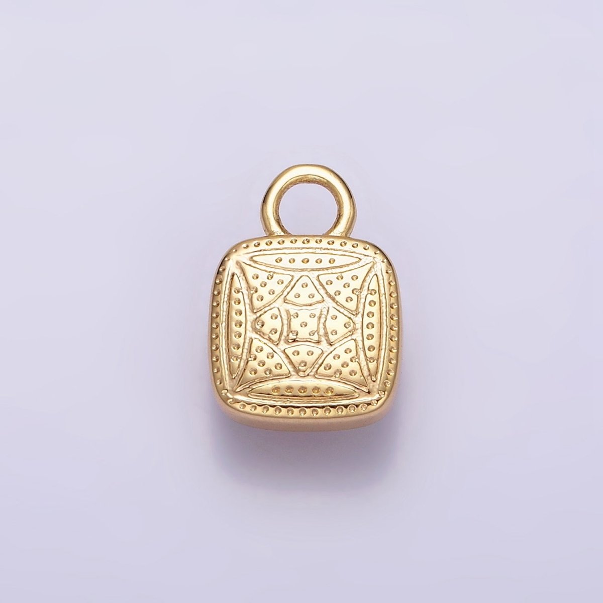 16K Gold Filled Square Multifaceted Natural Gemstone Personalized Add-On Charm | AC1466 - AC1478 - DLUXCA