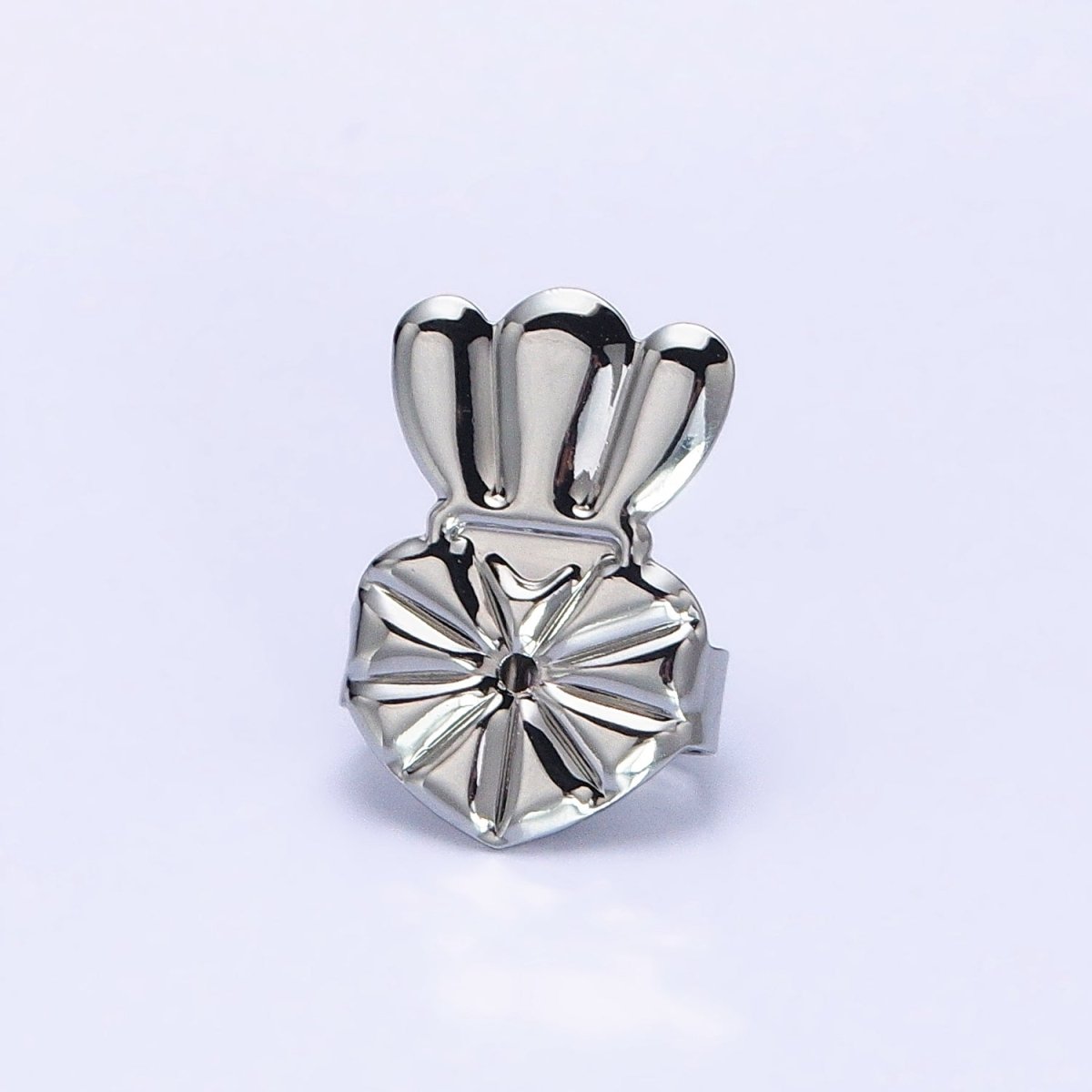 16K Gold Filled Triple Crown Heart Flower Earrings Back Lifter Stabilizer Supply in Gold & Silver | Z-336 Z-337 - DLUXCA