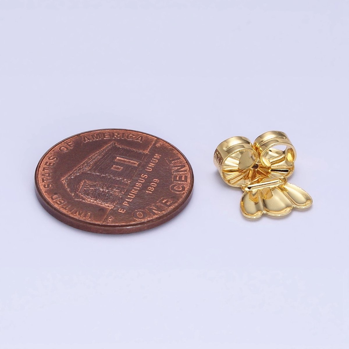 16K Gold Filled Triple Crown Heart Flower Earrings Back Lifter Stabilizer Supply in Gold & Silver | Z-336 Z-337 - DLUXCA