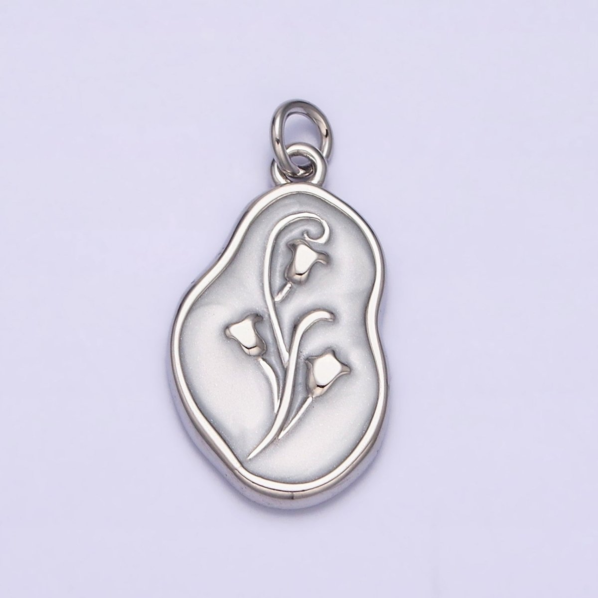 16K Gold Filled Tulip April Birth Flower White, Pink, Blue Sparkly Enamel Abstract Charm | AC1117 - AC1122 - DLUXCA