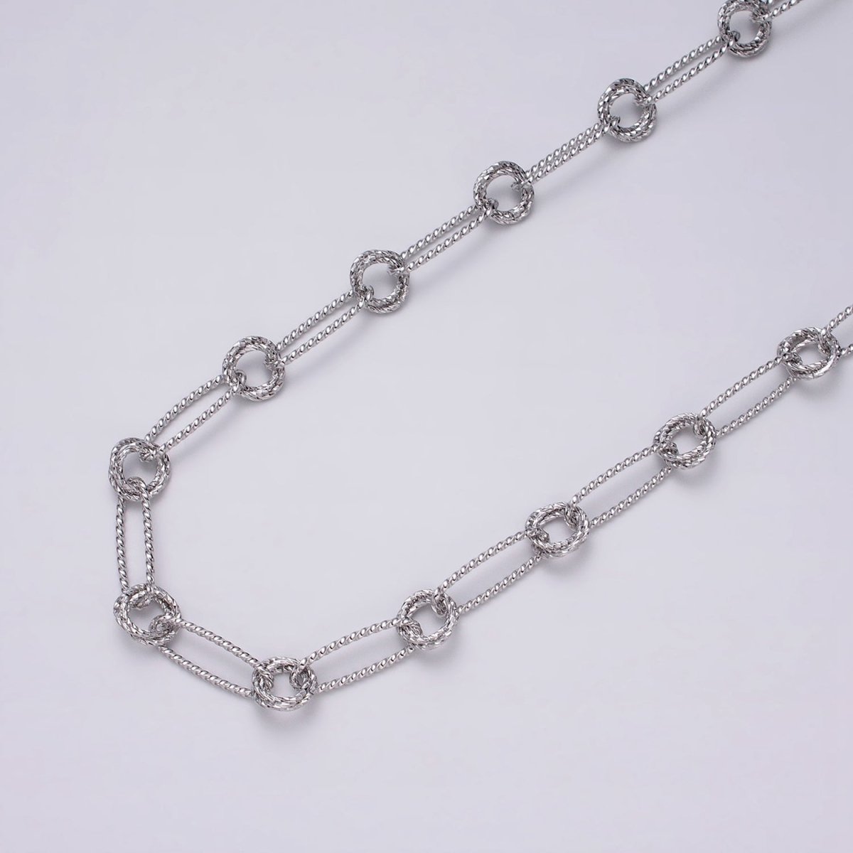 16K Gold Filled Twisted Paperclip Double Rolo Link Unique Unfinished Chain by Yard in Gold & Silver | ROLL-1219 ROLL-1220 Clearance Pricing - DLUXCA