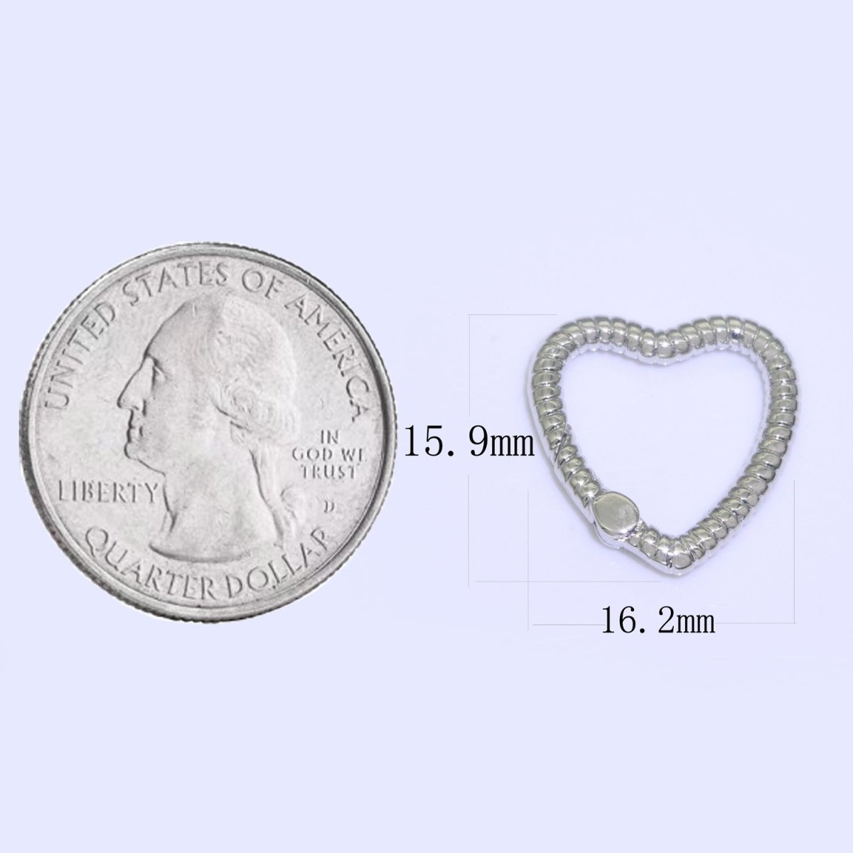 16mm Heart Gold Spring Buckle Metal Snap Clasp Spring gate ring, Trigger Round Ring, Snap Clasp Hook for Jewelry Supply L-454~L-456 - DLUXCA