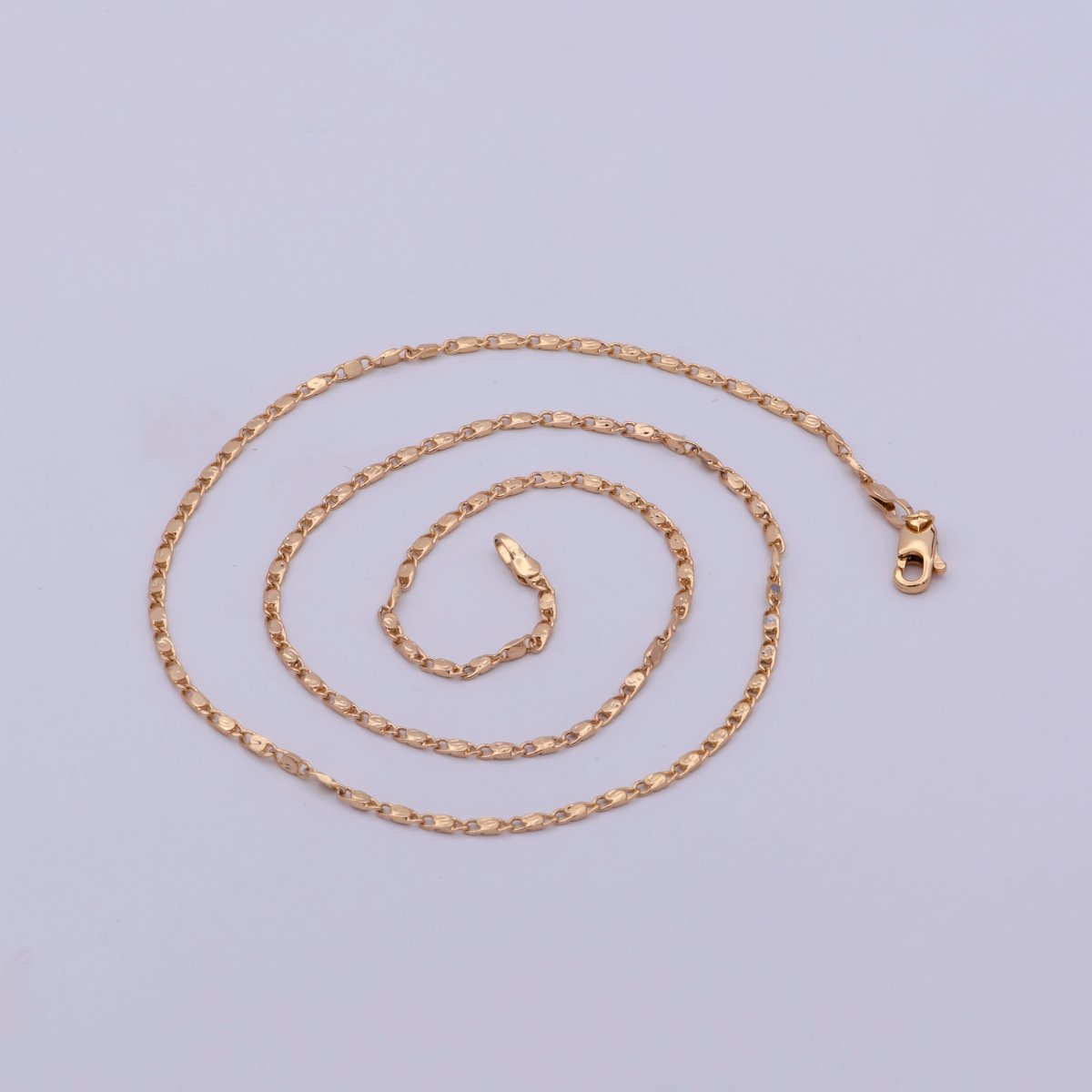 1.6mm Mariner Anchor Link Chain Necklace 18K Gold Filled Chain Necklace Ready to wear 18 inch Necklace | WA-474 Clearance Pricing - DLUXCA