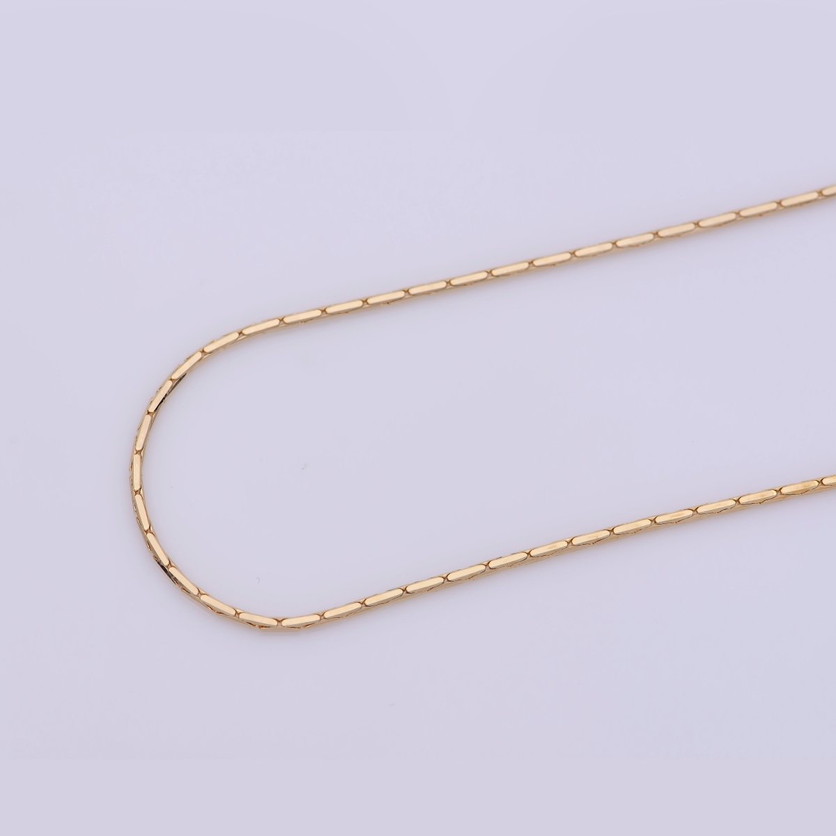 17.5 inch, 23.5 Beading Crimpable Chain Necklace, 18K Gold Plated Designed Finished Chain For Jewelry Necklace Making, Dainty 1.2mm Designed Necklace w/ Spring Ring | CN-389 CN-390 Clearance Pricing - DLUXCA