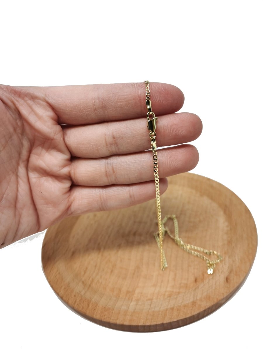 17.5 Inch Miami Cuban Curb Chain Gold Filled Dainty Curb Chain Necklace 1.8mm width | WA-1746 Clearance Pricing - DLUXCA