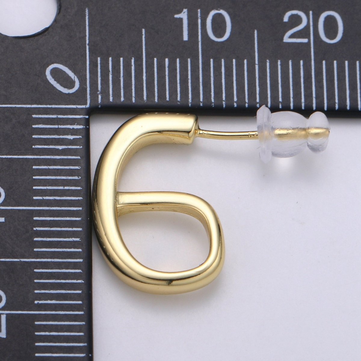 17.5 mm "G" Hoops 14K Gold Plated, 6 Gold Earrings for DIY Earring Craft Supply Jewelry Making Q-409 - DLUXCA