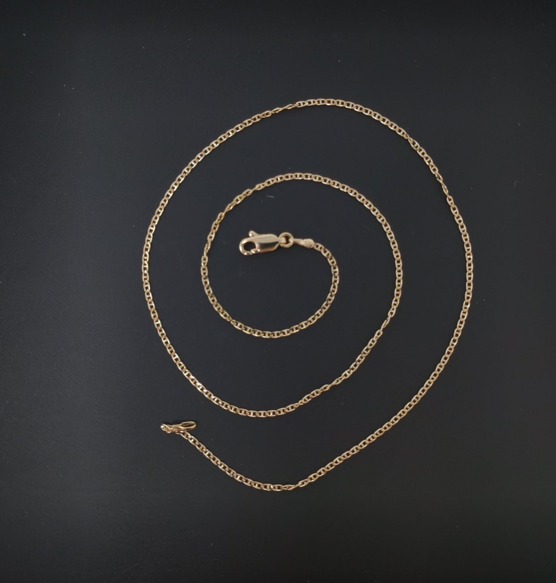 17.7 inch Anchor Chain Necklace, 18K Gold Plated Finished Chain Necklace For Jewelry Making, Dainty 1.5mm Anchor Necklace w/ Lobster Clasps | CN-591 Clearance Pricing - DLUXCA