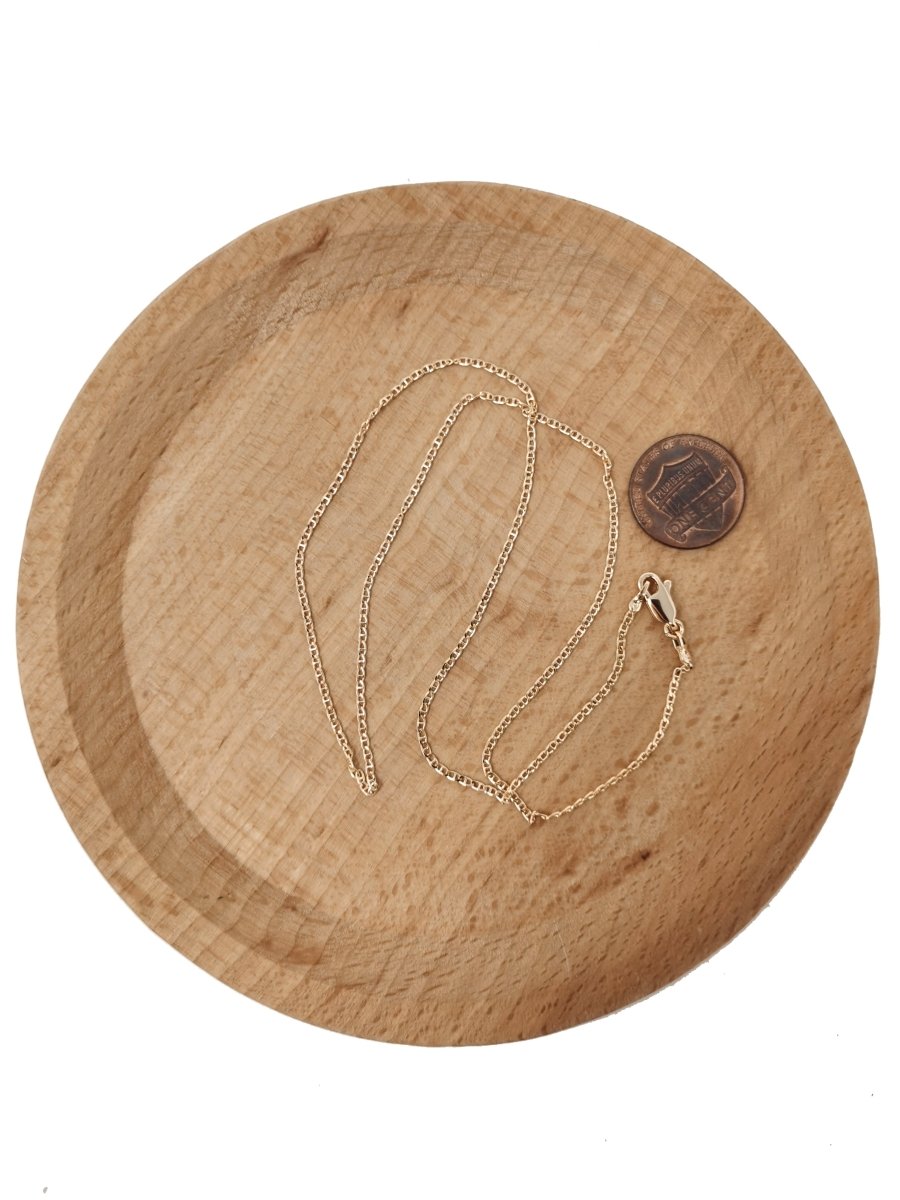 17.7 inch Anchor Chain Necklace, 18K Gold Plated Finished Chain Necklace For Jewelry Making, Dainty 1.5mm Anchor Necklace w/ Lobster Clasps | CN-591 Clearance Pricing - DLUXCA