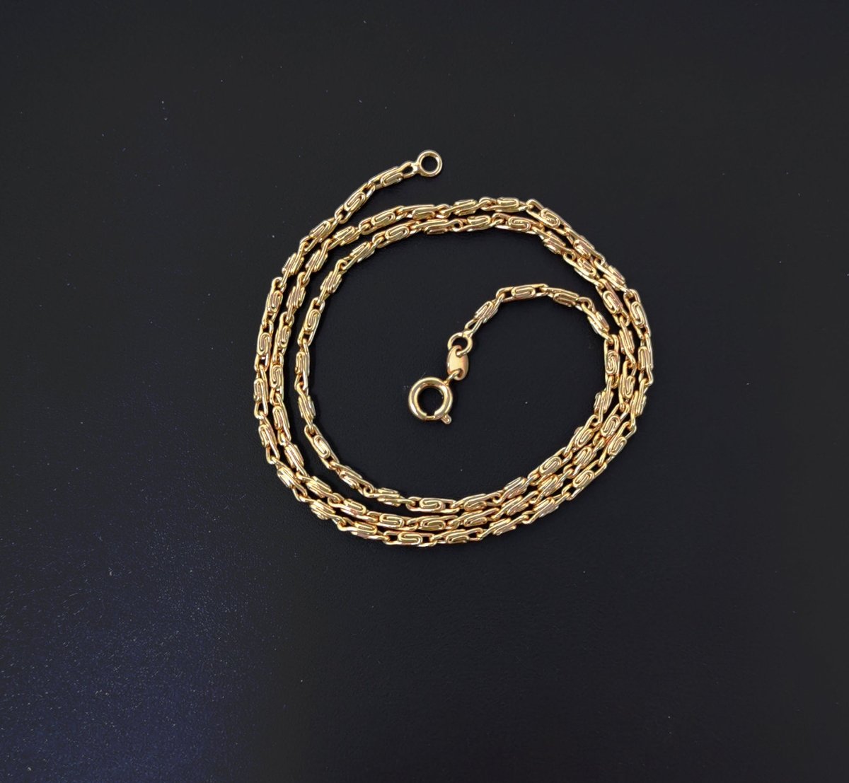 17.7'' Ready to Use 18K Gold Filled Designed Necklace Chain, Layering Designed Chain, Dainty 2mm Designed Necklace w/ Spring Ring | CN-441 Clearance Pricing - DLUXCA