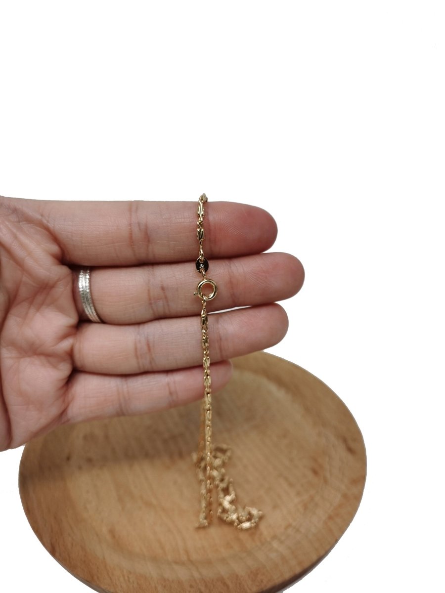 17.7'' Ready to Use 18K Gold Filled Designed Necklace Chain, Layering Designed Chain, Dainty 2mm Designed Necklace w/ Spring Ring | CN-441 Clearance Pricing - DLUXCA