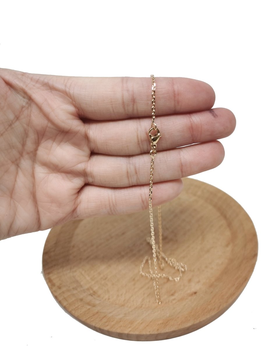 17.7'' Ready to Use 18K Gold Filled Thin Rolo Necklace Chain, Layering Rolo Chain Dainty Necklace, For Pendant Charm Necklace Making | CN-575 - DLUXCA