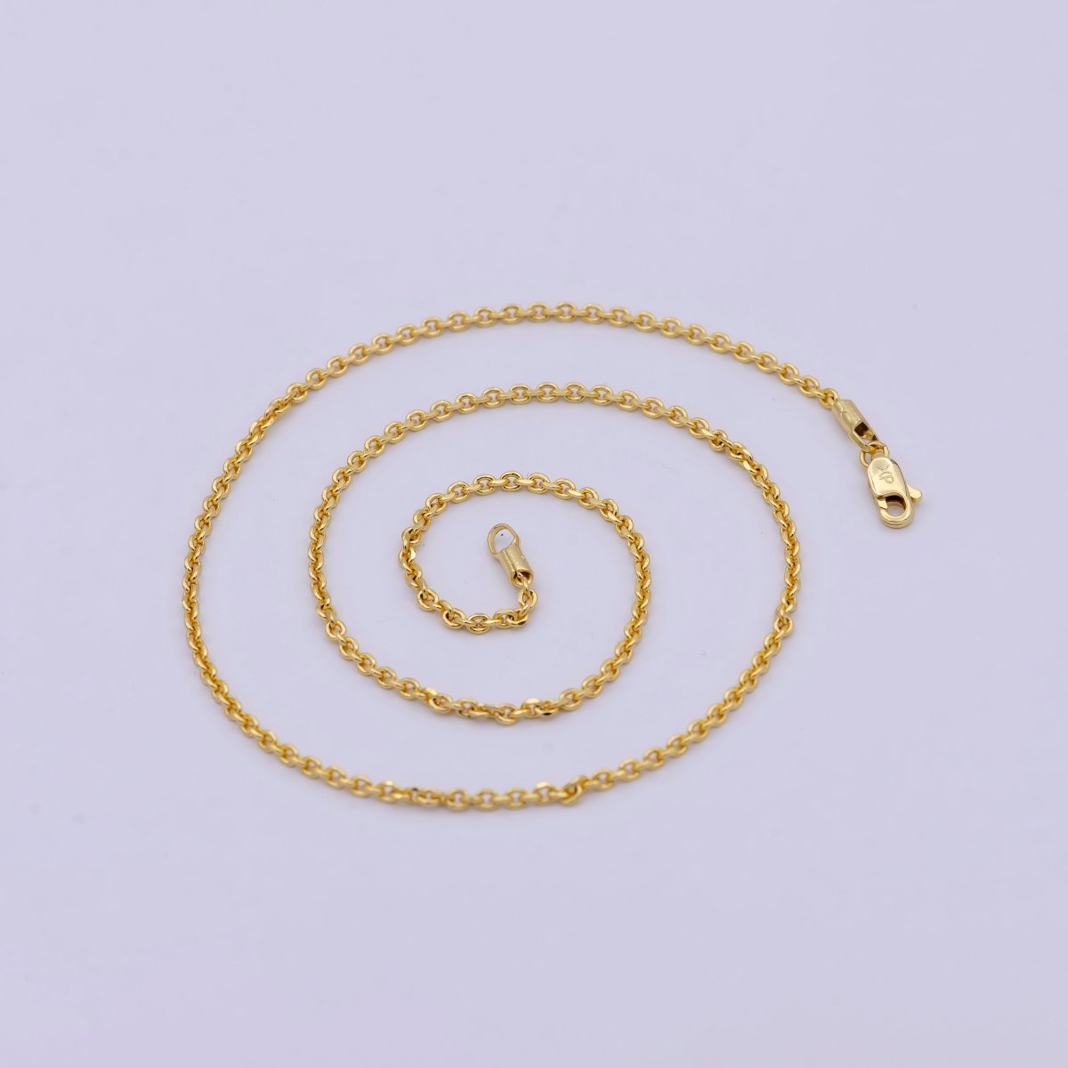 17.7'' Ready to Use 24K Gold Filled Thin Cable Necklace Chain, Layering Cable Chain Dainty Necklace, For Pendant Charm Necklace Making | WA-740 Clearance Pricing - DLUXCA