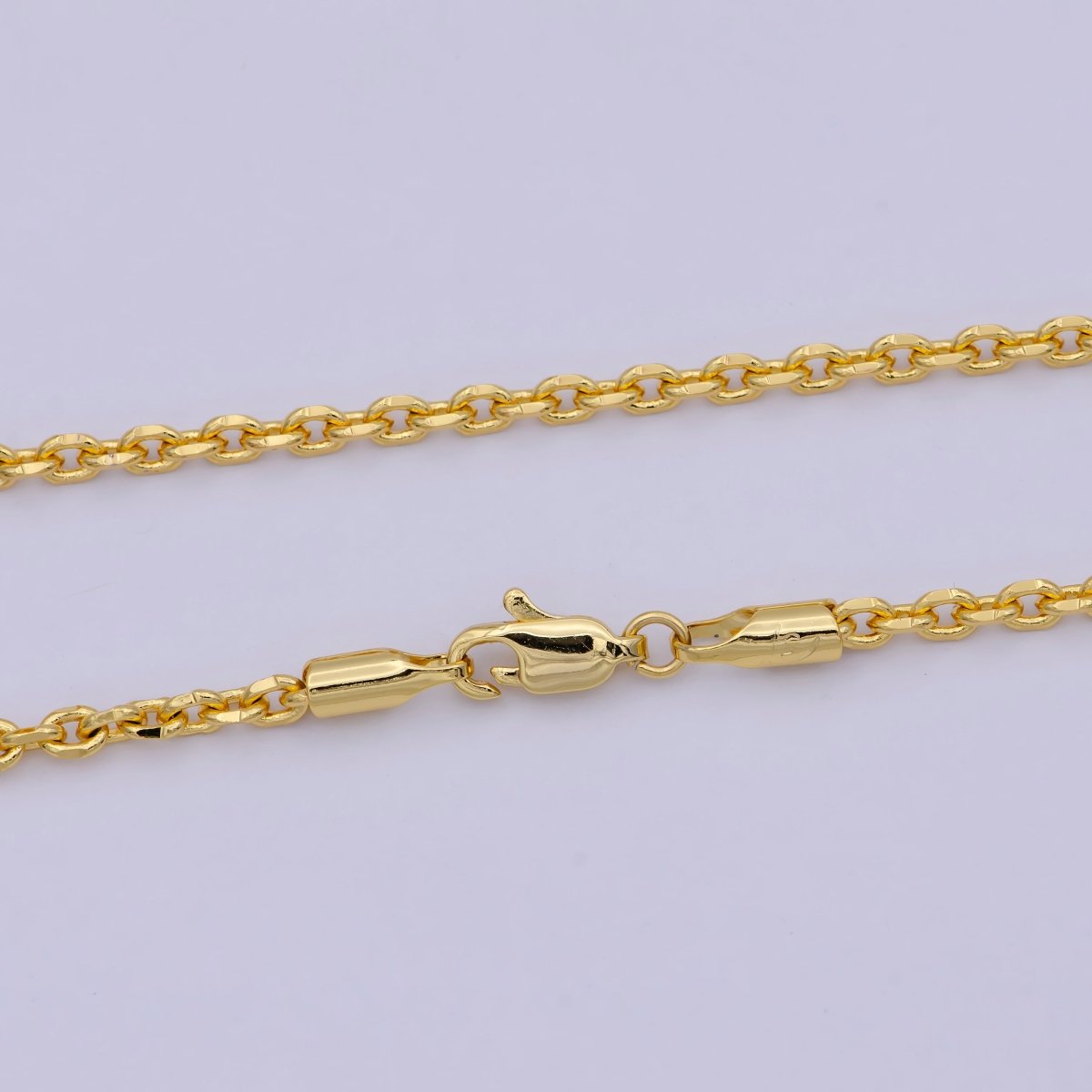 17.7'' Ready to Use 24K Gold Filled Thin Cable Necklace Chain, Layering Cable Chain Dainty Necklace, For Pendant Charm Necklace Making | WA-745 Clearance Pricing - DLUXCA