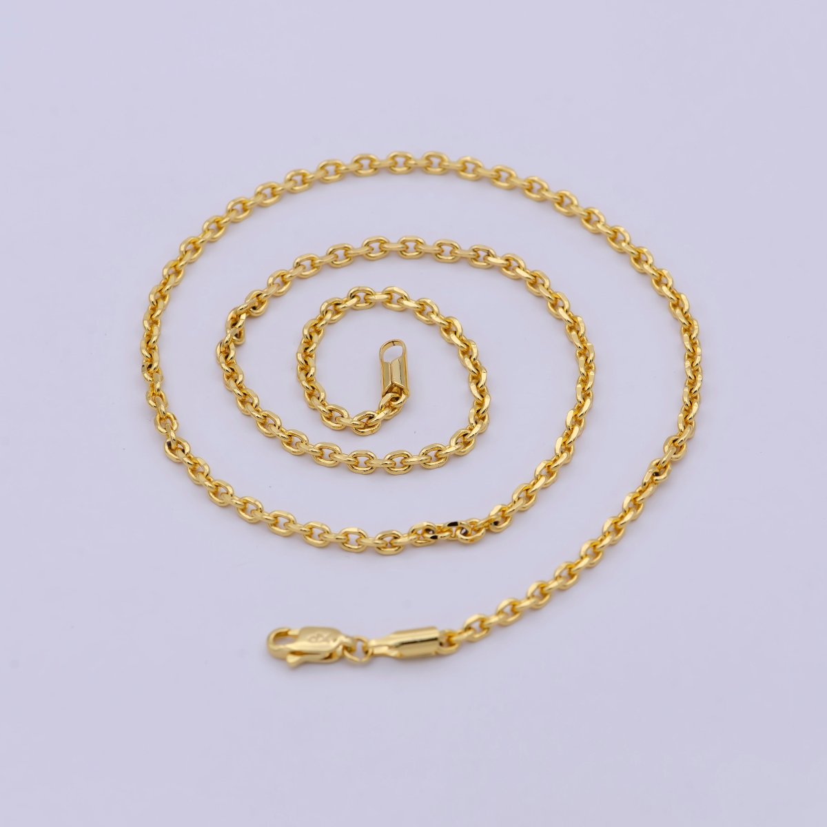 17.7'' Ready to Use 24K Gold Filled Thin Cable Necklace Chain, Layering Cable Chain Dainty Necklace, For Pendant Charm Necklace Making | WA-745 Clearance Pricing - DLUXCA