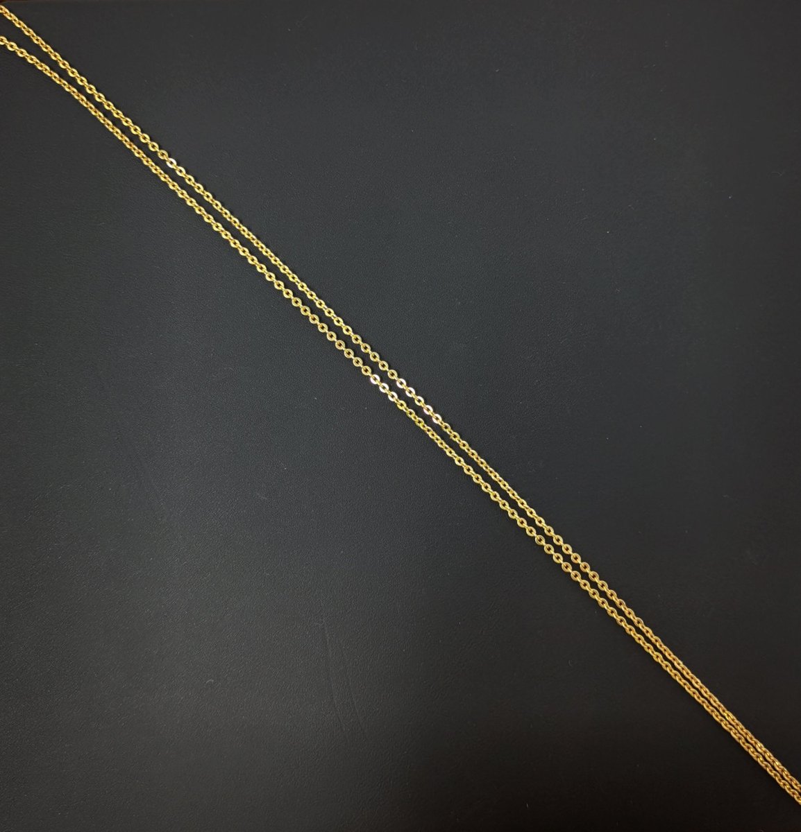 17.7'' Ready to Use 24K Gold Filled Thin Rolo Necklace Chain, Layering Rolo Chain Dainty Necklace, For Pendant Charm Necklace Making, Dainty 0.8mm Rolo Necklace w/ Spring Rings | CN-465 - DLUXCA