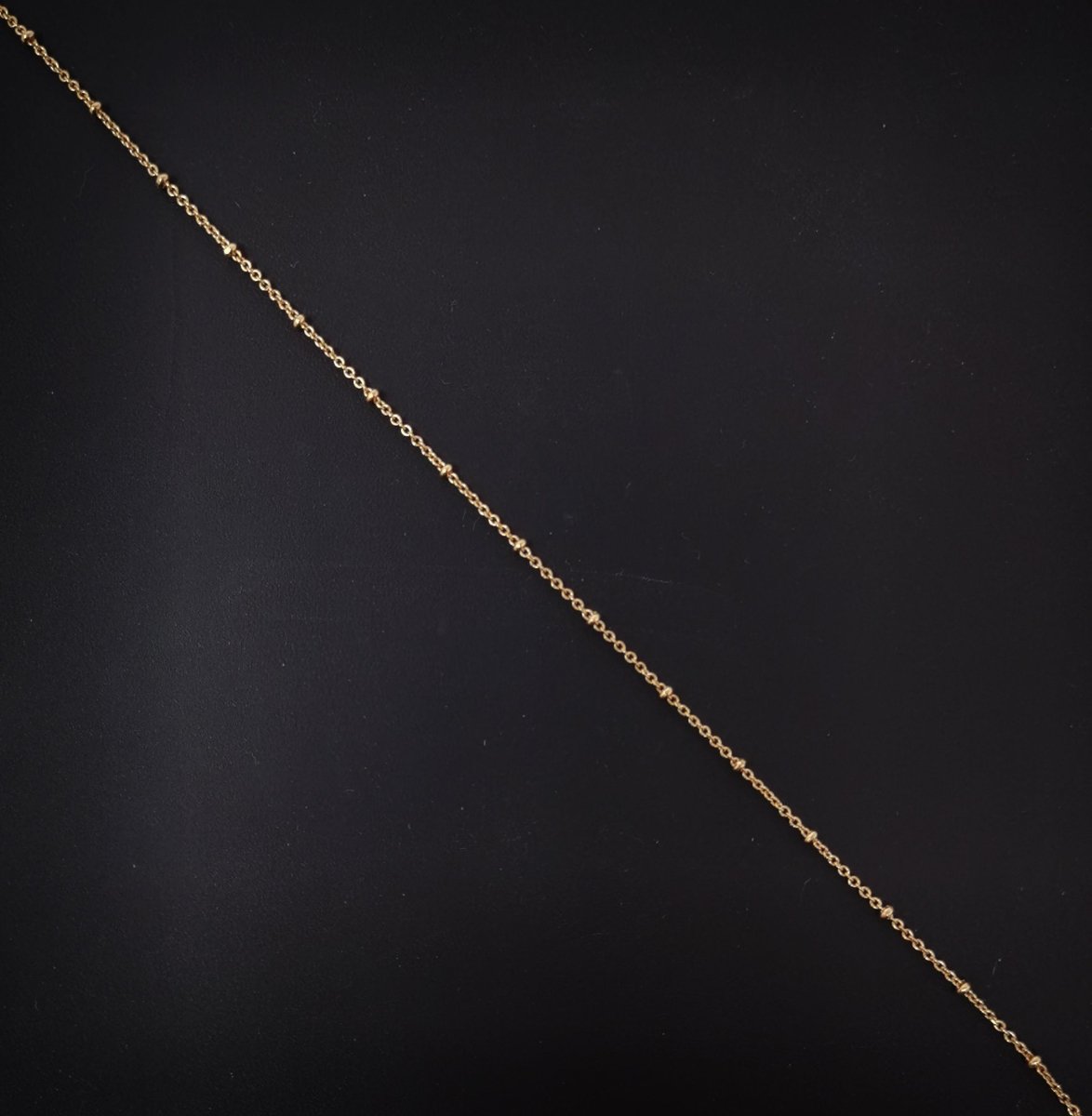 17.7" Ready To Use Rolo Layering Necklace, 18K Gold Plated Rolo Necklace For Pendant & Charm Necklace Making, Dainty 1mm Rolo Necklace w/ Spring Ring | CN-644 - DLUXCA