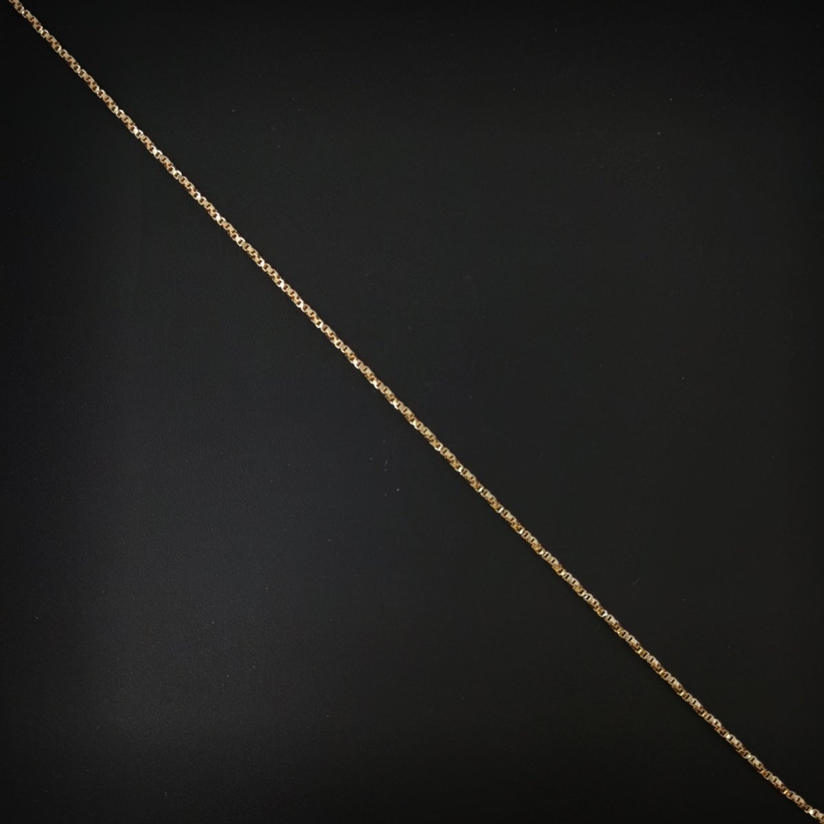 17.7" Ready To Wear 18K Rosy Gold Plated Box Chain Necklace, Layering Box Chain For Jewelry Making, Dainty 1mm Box Necklace w/ Spring Ring | CN-670 Clearance Pricing - DLUXCA