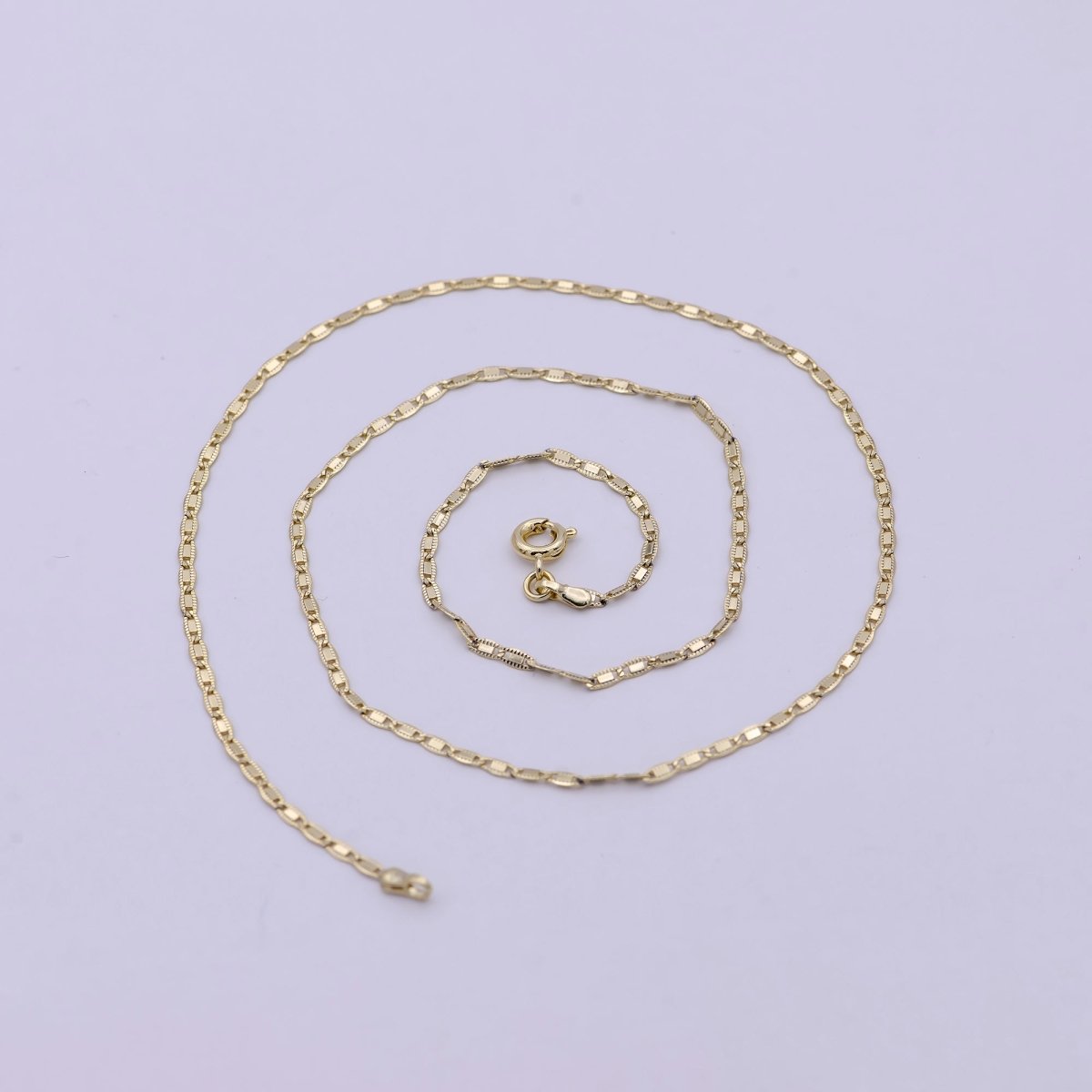 1.7mm Mariner Anchor Link Chain Necklace 14k Gold Filled Necklace 18 inch long | WA-543 Clearance Pricing - DLUXCA