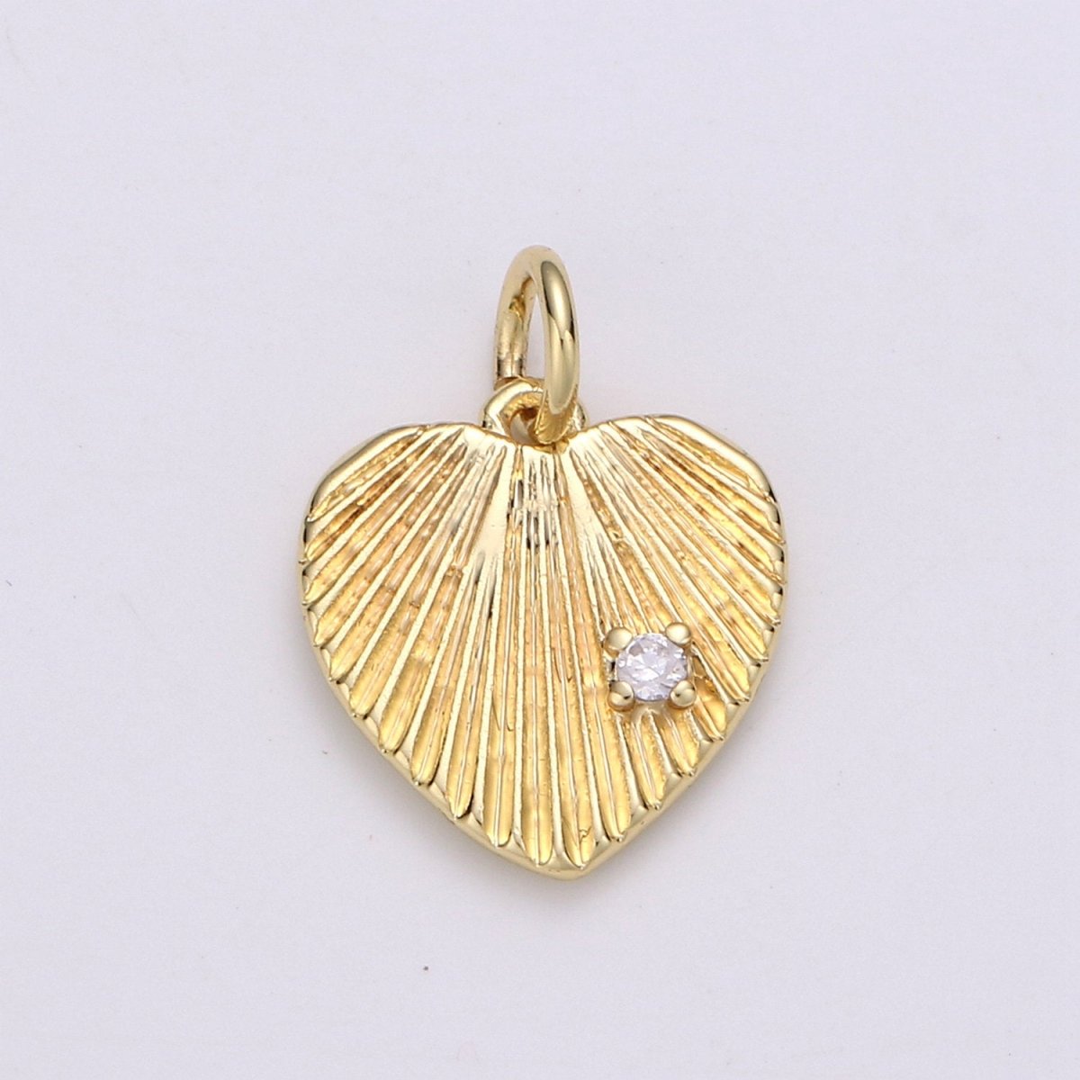 17X12mm 24k Gold Filled Heart Charms, Love Pendant, Dainty Heart Pendant Cubic Heart Charm for Bracelet Earring Necklace supply D-412 - DLUXCA