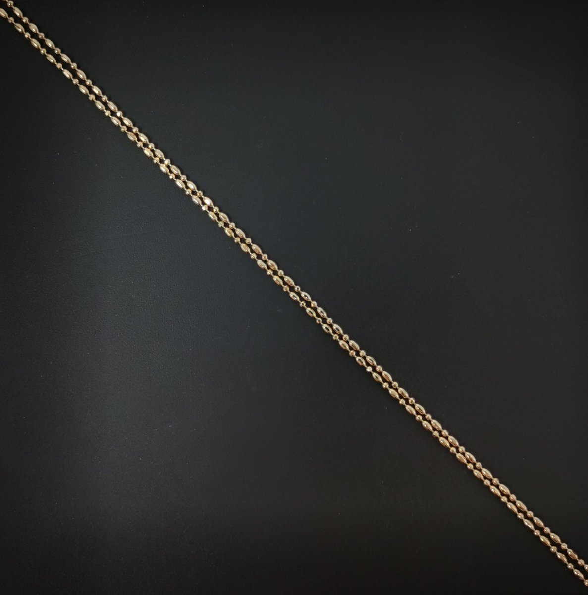 18" / 20" 18K Rosy Gold Filled Bead Necklace Chain, 18" / 20" Layering Beaded Chain, Dainty 1.5mm Necklace w/ Spring Ring | CN-698 CN-700 Clearance Pricing - DLUXCA