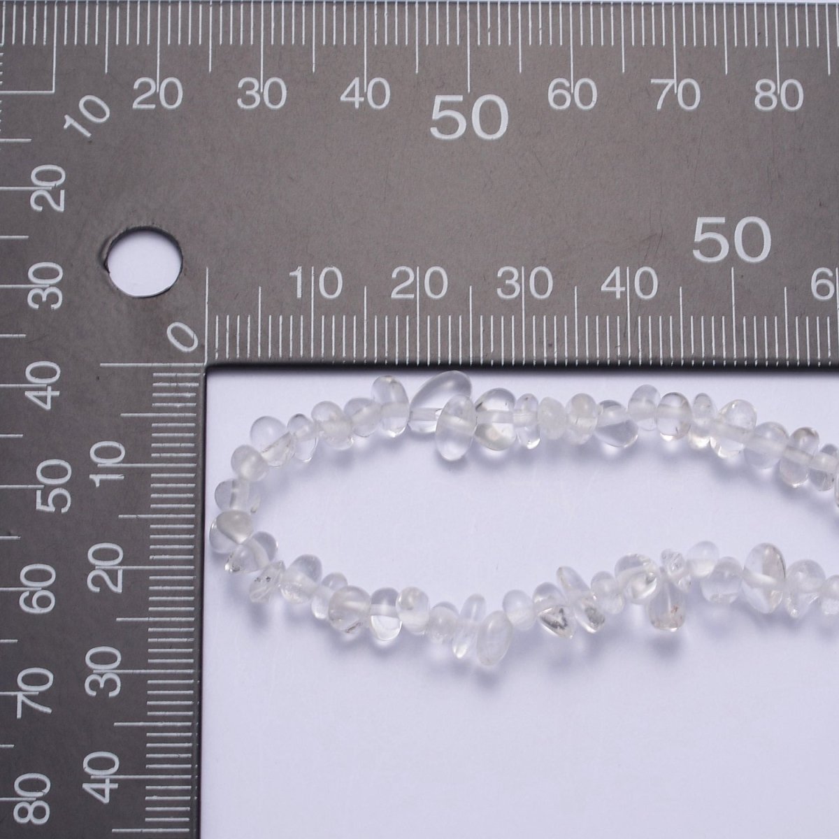 18 Inch Natural Clear Quartz Crystal Stone Bead Necklace with 2" Extender | WA-644 Clearance Pricing - DLUXCA