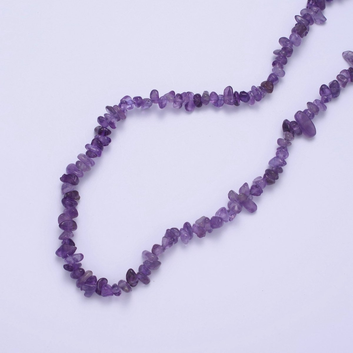 18 Inch Natural Purple Amethyst Crystal Stone Bead Necklace with 2" Extender | WA-639 Clearance Pricing - DLUXCA