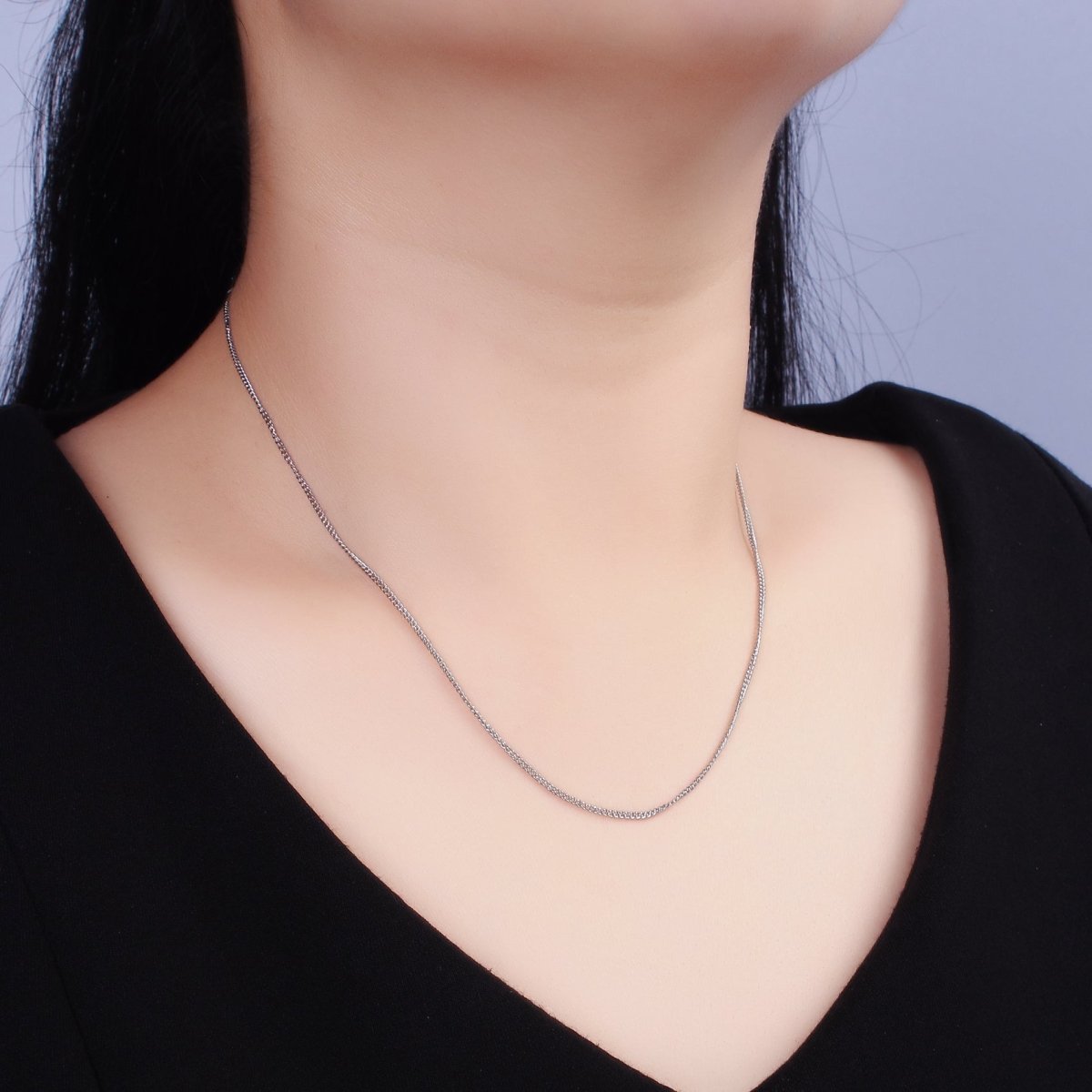 18'' Ready to Use Stainless Steel Curb Link Chain, Layer Necklace | WA-2108 Clearance Pricing - DLUXCA