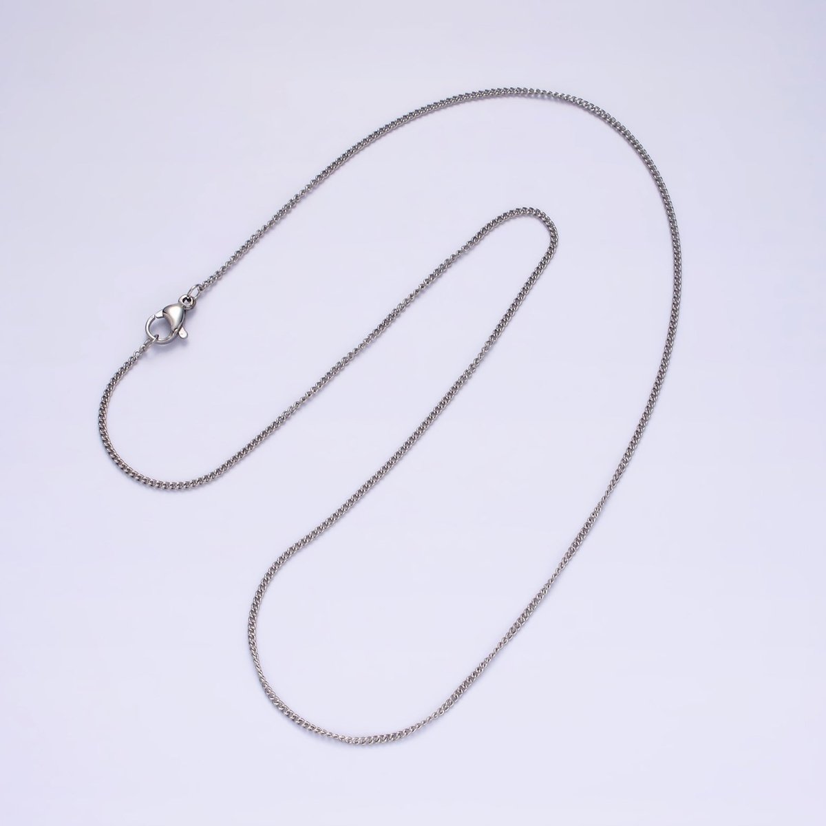 18'' Ready to Use Stainless Steel Curb Link Chain, Layer Necklace | WA-2108 Clearance Pricing - DLUXCA