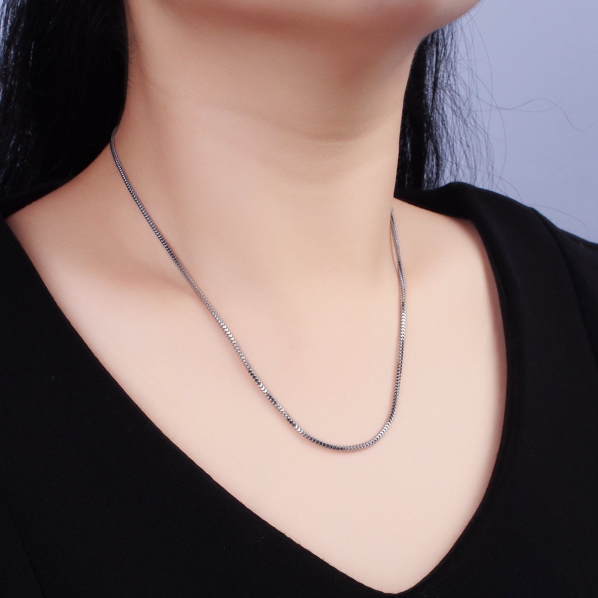 18.5 inch Stainless Steel Herringbone Chain For Wholesale Chains And Jewelry Making Supplies Findings | WA-2113 Clearance Pricing - DLUXCA