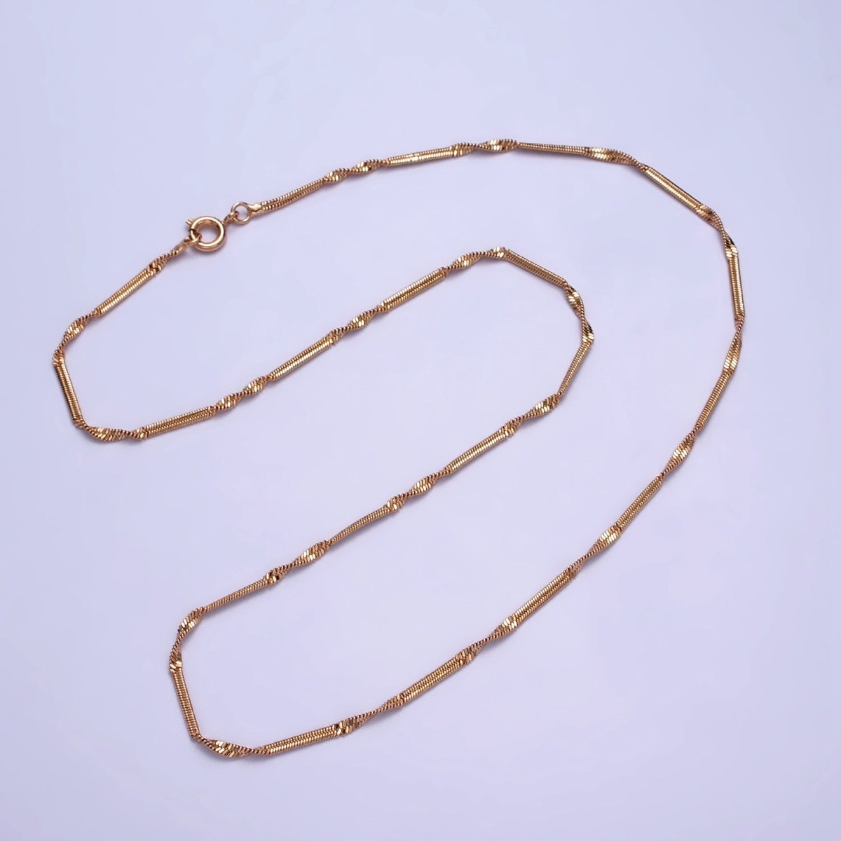 18.5 Inch Twisted Chain 18K Gold Filled Dainty Rope Chain Necklace | WA-1603 Clearance Pricing - DLUXCA