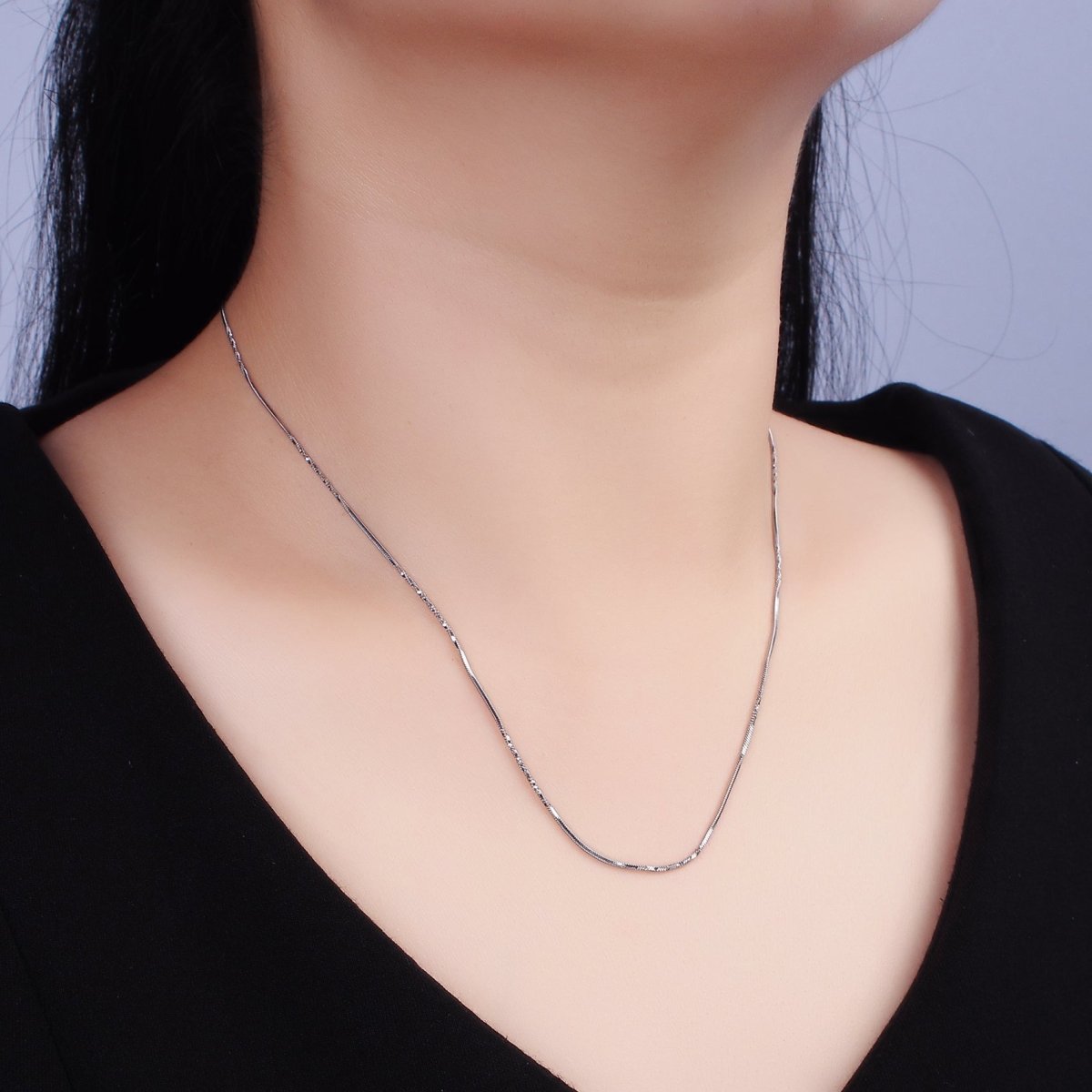 18.5'' Ready to Use Stainless Steel Cocoon Necklace Chain, Layer Snake Twisted Chain Necklace | WA-2095 Clearance Pricing - DLUXCA