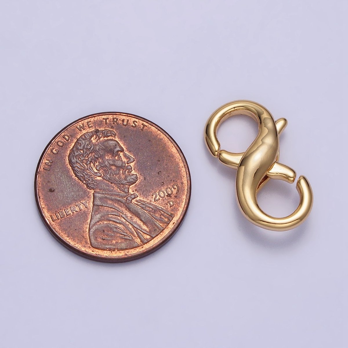 18.5mm Gold Double Lobster Clasps Infinity Jewelry Closure Supply | Z-091 - DLUXCA
