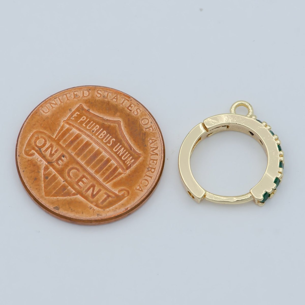 18K Emerald Green Gold Filled Round Huggies Earring Supplies Open Link earring For DIY Jewelry Making Earring Making L-390 - DLUXCA