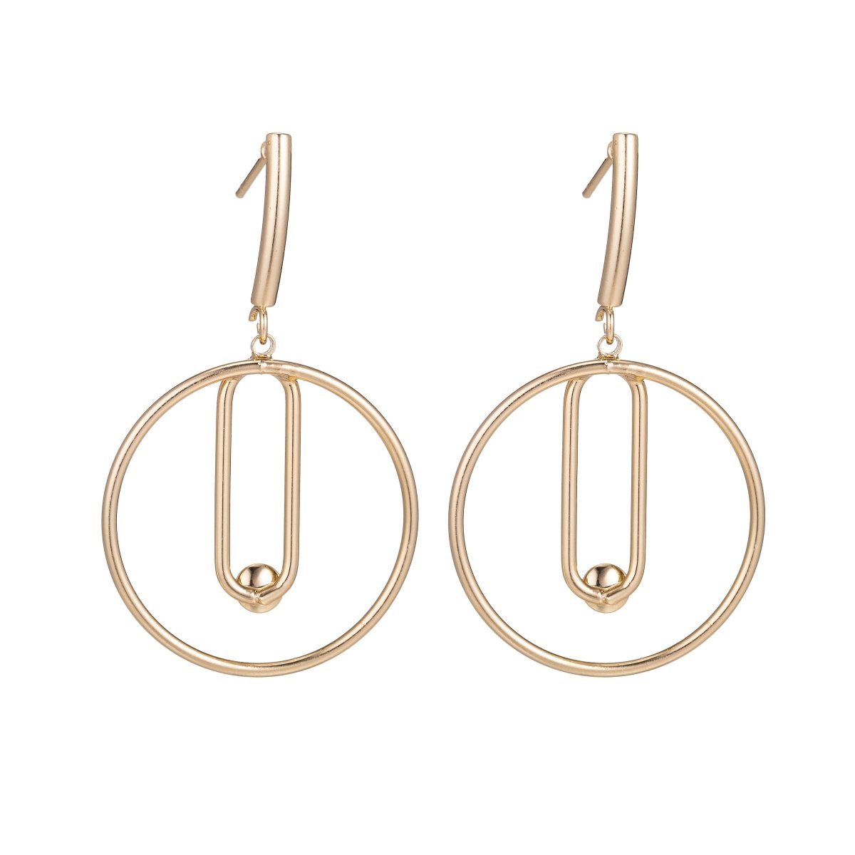 18k Gold Fill DIY Earrings with Loop, Make Your Own Stud Dangle Earrings, Earring Component Findings for Jewelry Making Supplies, K-018 - DLUXCA