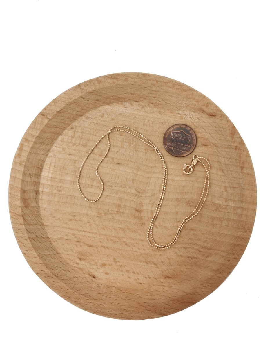 18K Gold Filled 0.8mm Beaded Ball Bead Chain 17.5 inch Finished Necklace For Wholesale Necklace Dainty Jewelry Making Supplies | WA-487 Clearance Pricing - DLUXCA