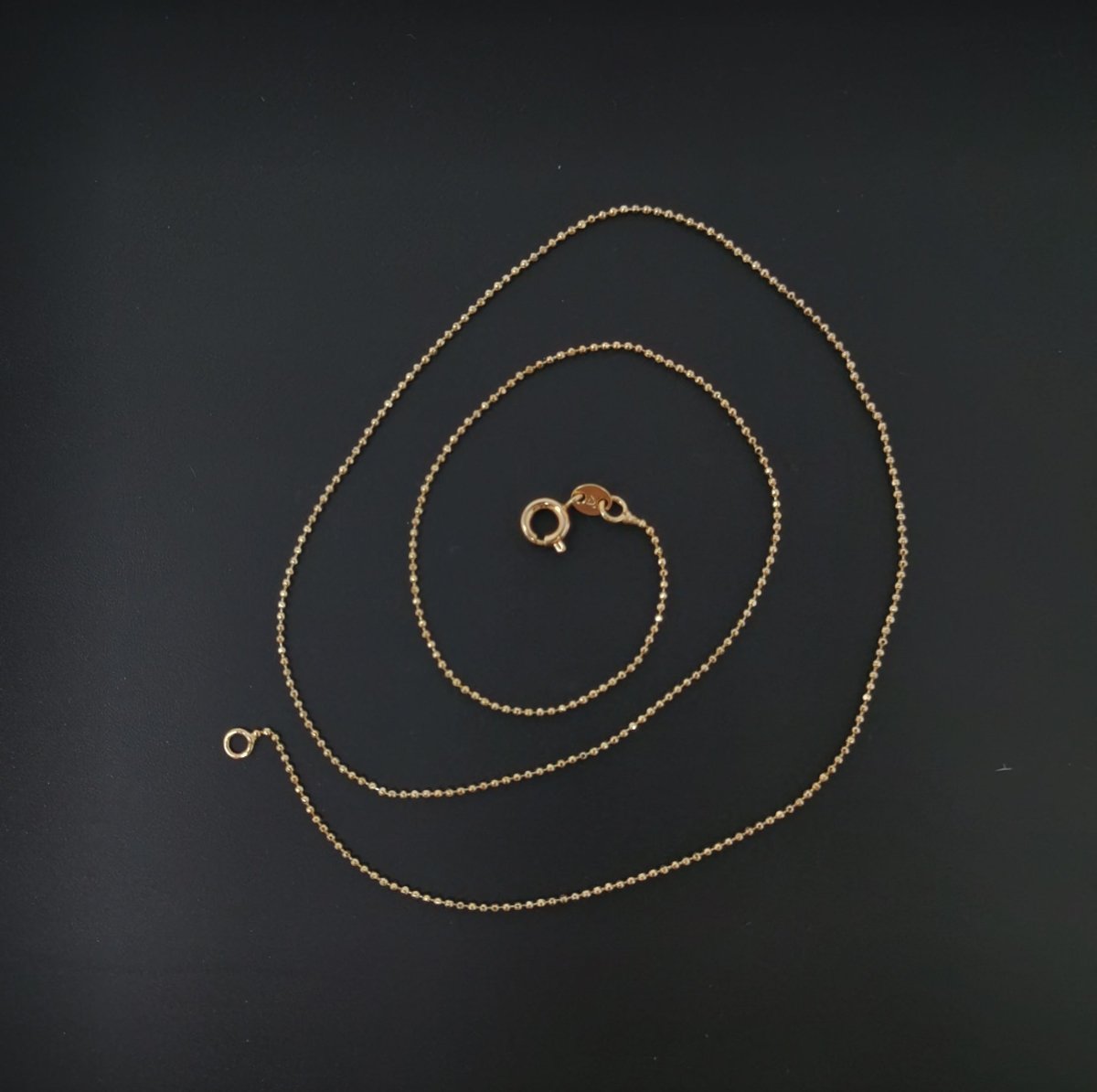 18K Gold Filled 0.8mm Beaded Ball Bead Chain 17.5 inch Finished Necklace For Wholesale Necklace Dainty Jewelry Making Supplies | WA-487 Clearance Pricing - DLUXCA