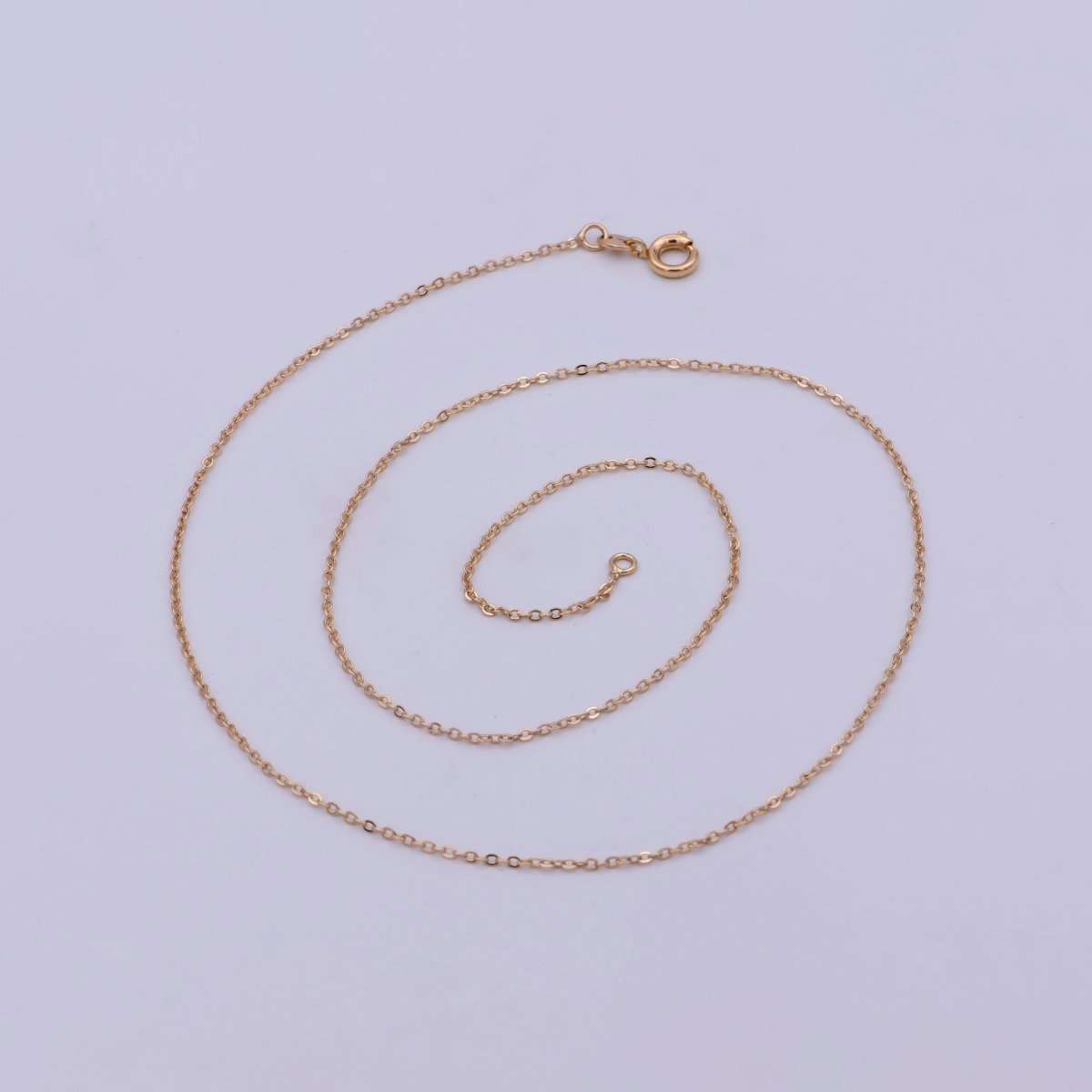 18K Gold Filled 1.2mm Cable Chain 18 inch Finished Necklace For Wholesale Necklace Dainty Jewelry Making Supplies | WA-480 Clearance Pricing - DLUXCA