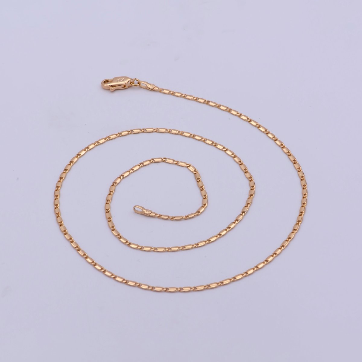 18K Gold Filled 1.6mm Anchor Scroll Chain 17.6 inch Finished Necklace For Wholesale Necklace Dainty Jewelry Making Supplies | WA-484 Clearance Pricing - DLUXCA