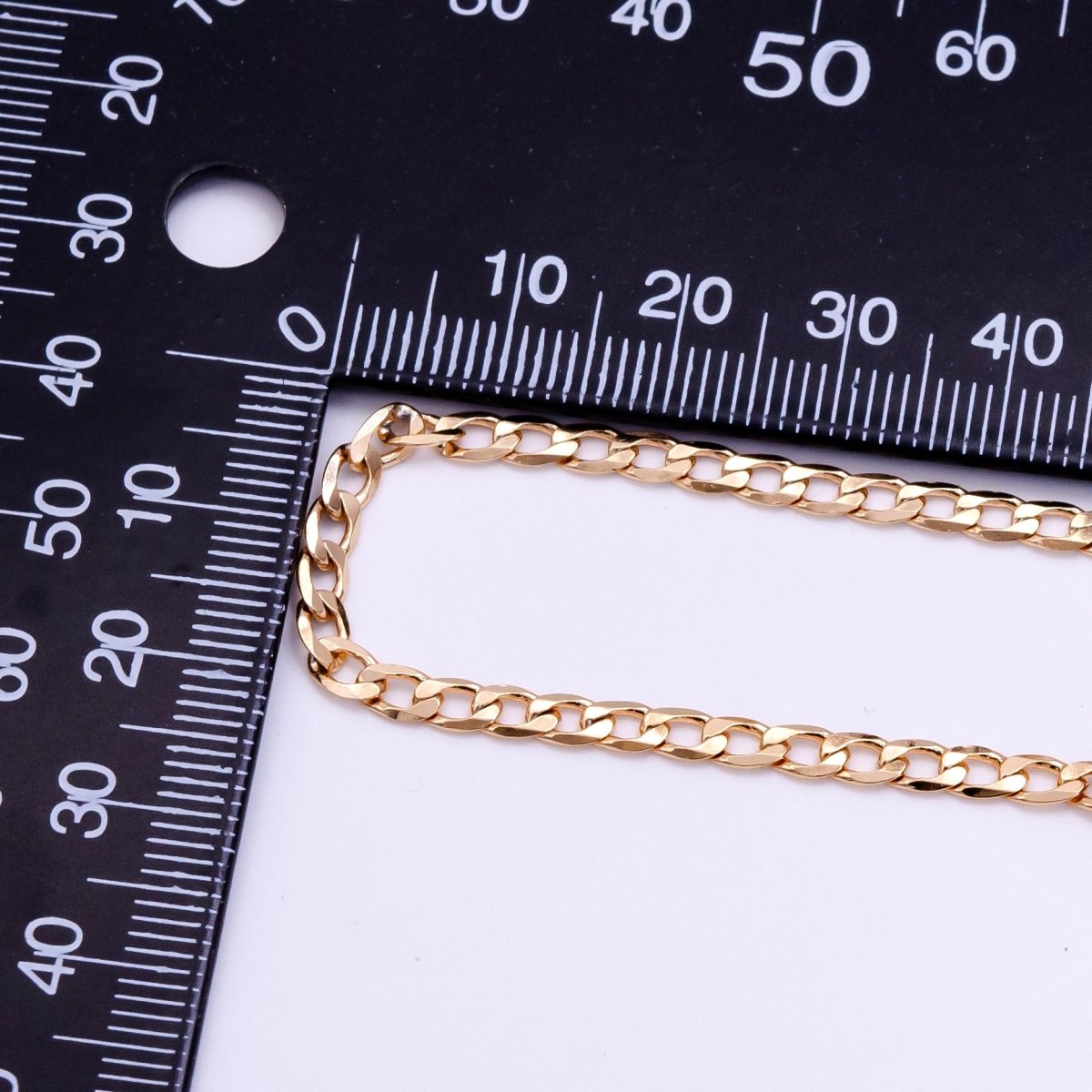 18K Gold Filled 3mm Curb Chain 18 Inch Necklace | WA-2444 - DLUXCA