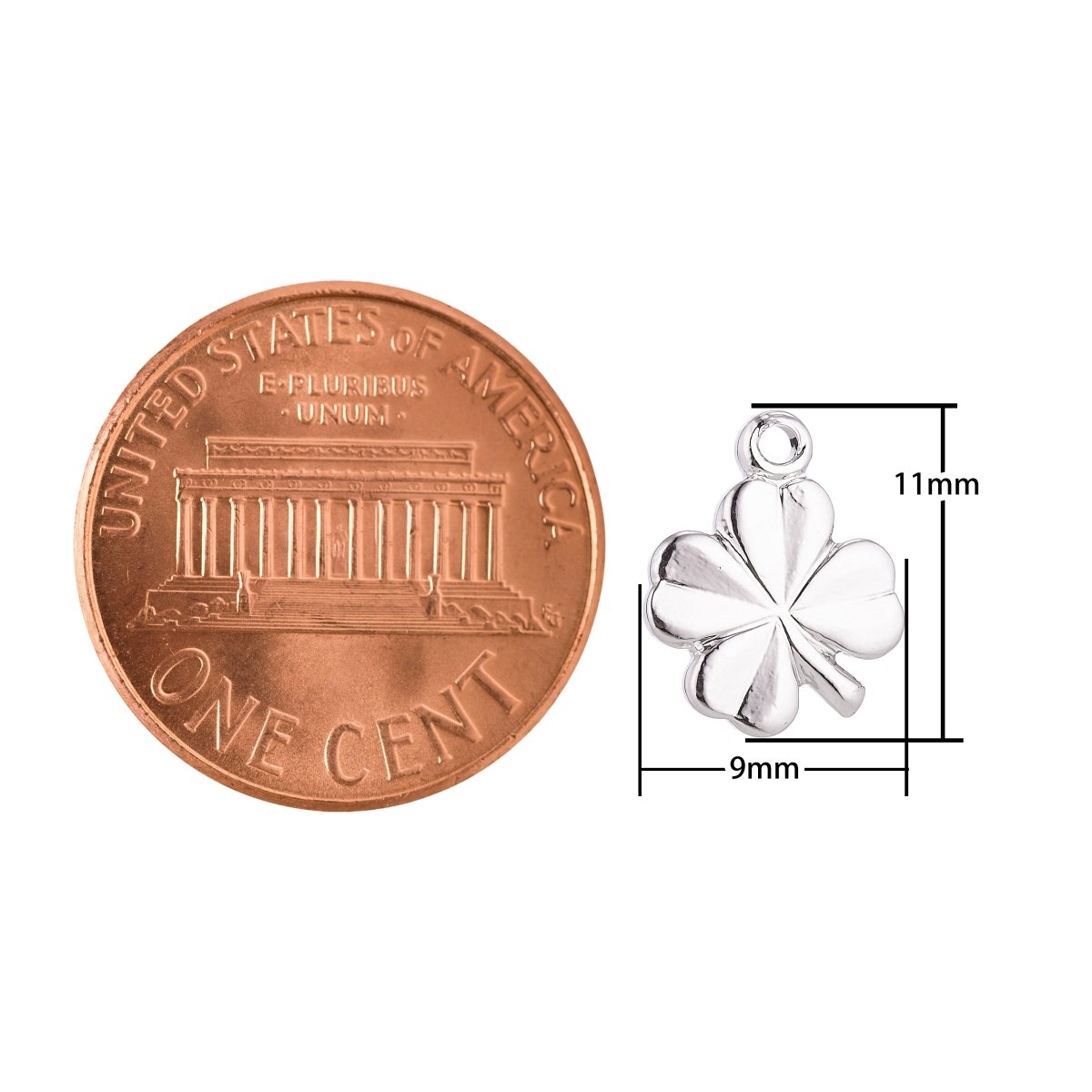 18K Gold Filled 4 Leaves Clover Dainty Shamrock Nature Inspired, Necklace Pendant Lucky Charm Bead Bails Findings for Jewelry Making C-097 - DLUXCA