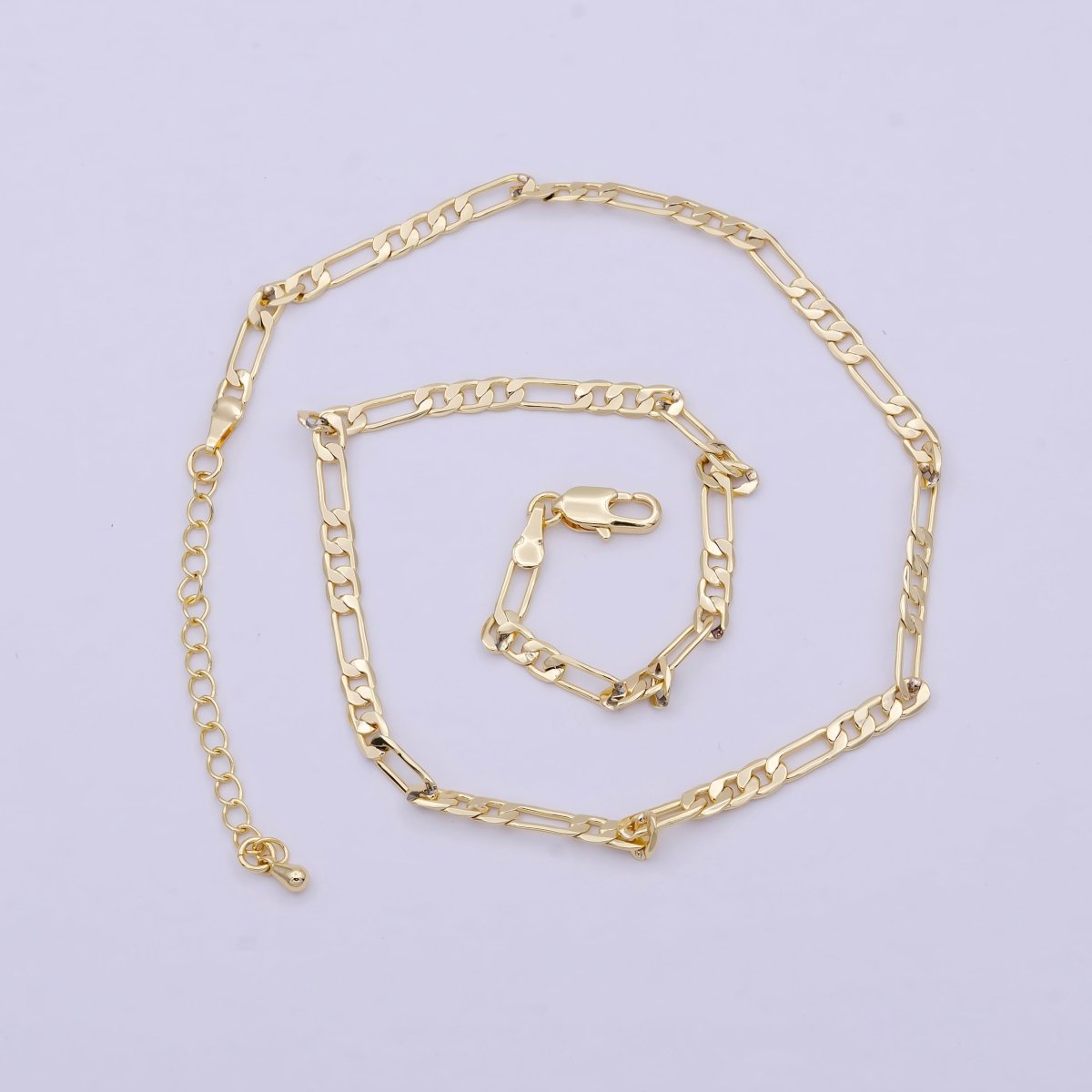 18K Gold Filled 4mm Figaro Chain For Wholesale Figaro Chains And Jewelry Making Supplies Findings | WA-838 Clearance Pricing - DLUXCA